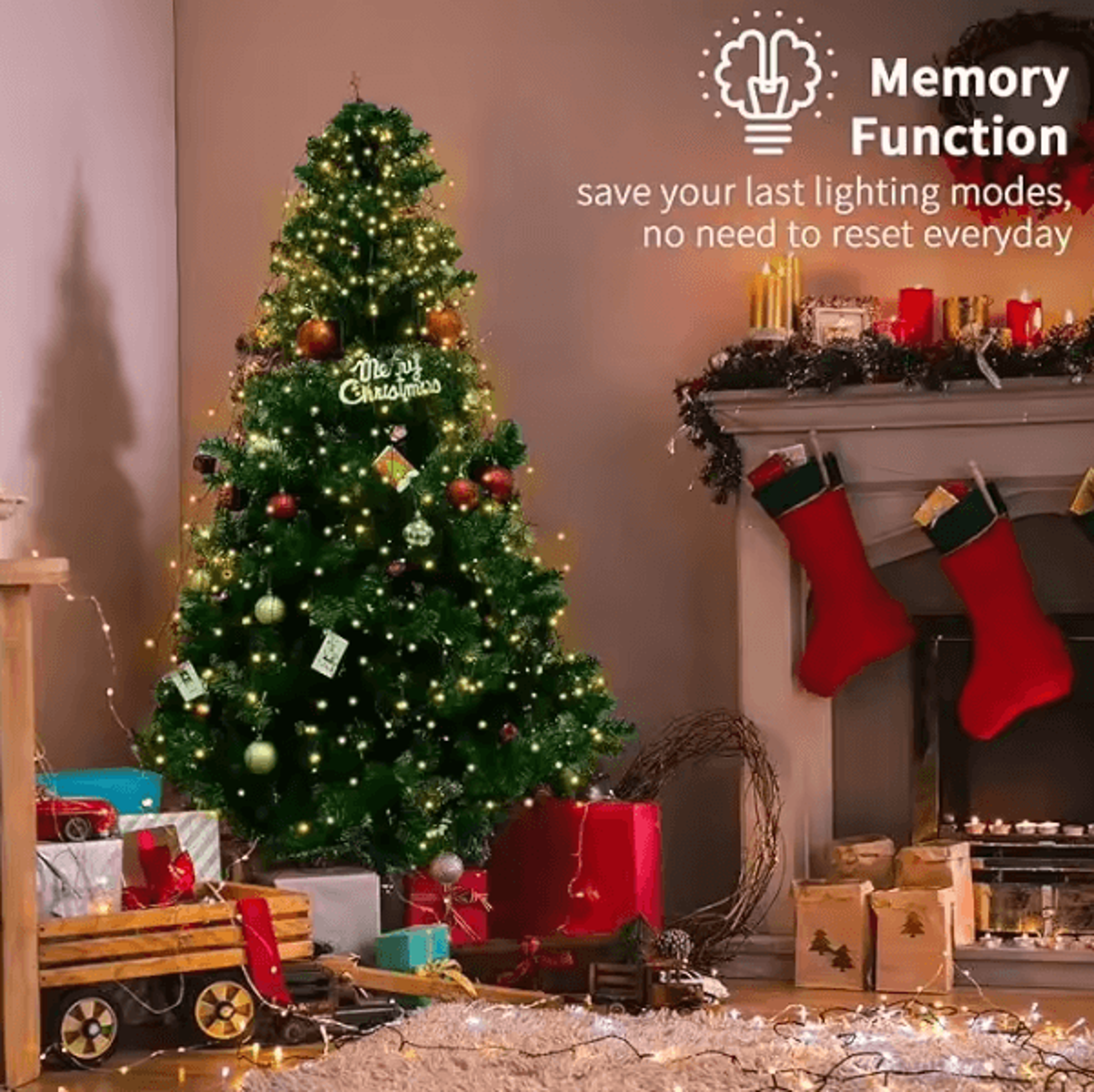400 LED Christmas Tree Topper Star Lights  Christmas Tree Topper Lights With Waterfall Effect Timer 2