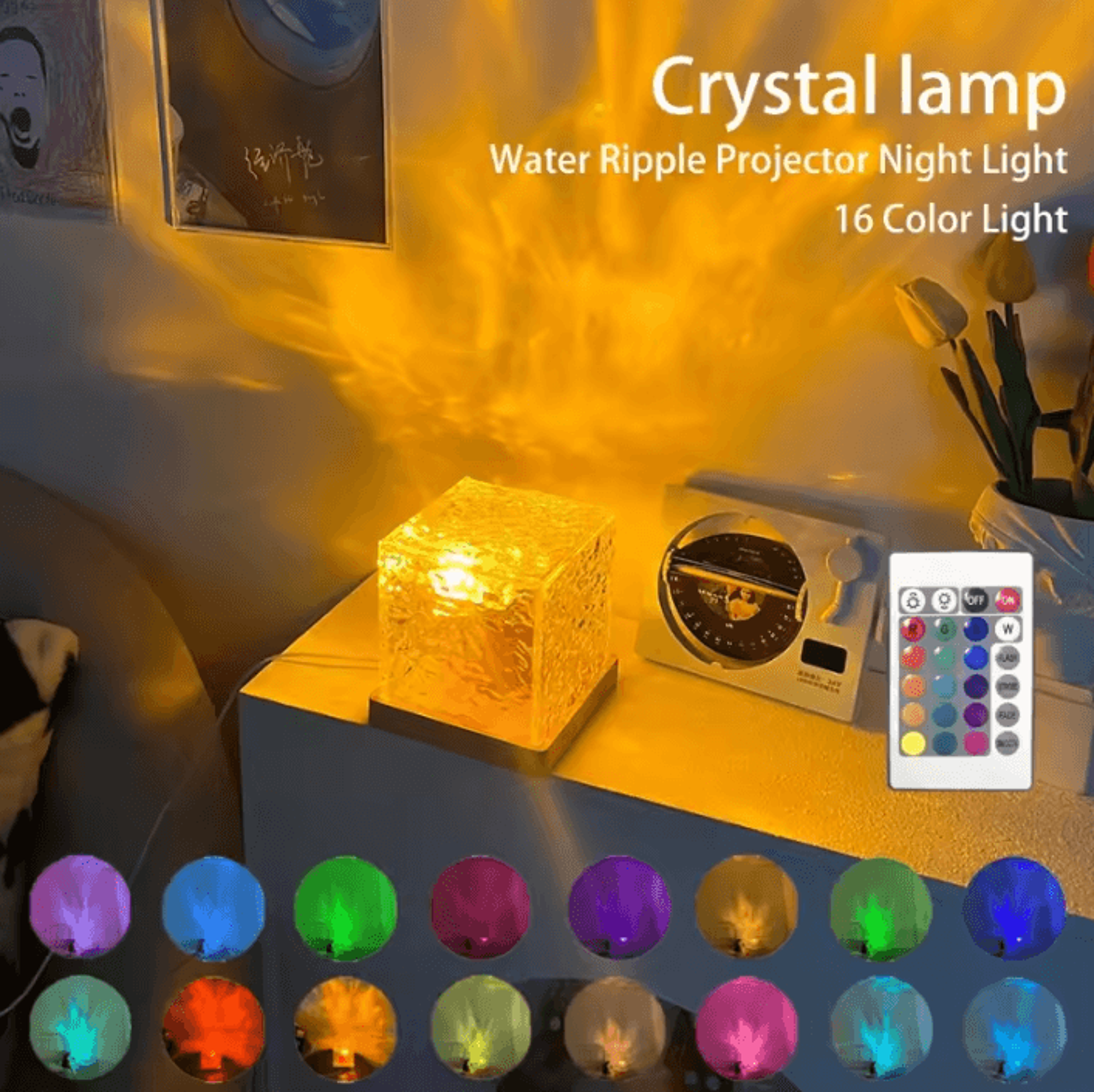 16Color Ocean Wave Projector  Ocean Wave Projector LED Night Light For Bedroom Living Room  Mood Li 2
