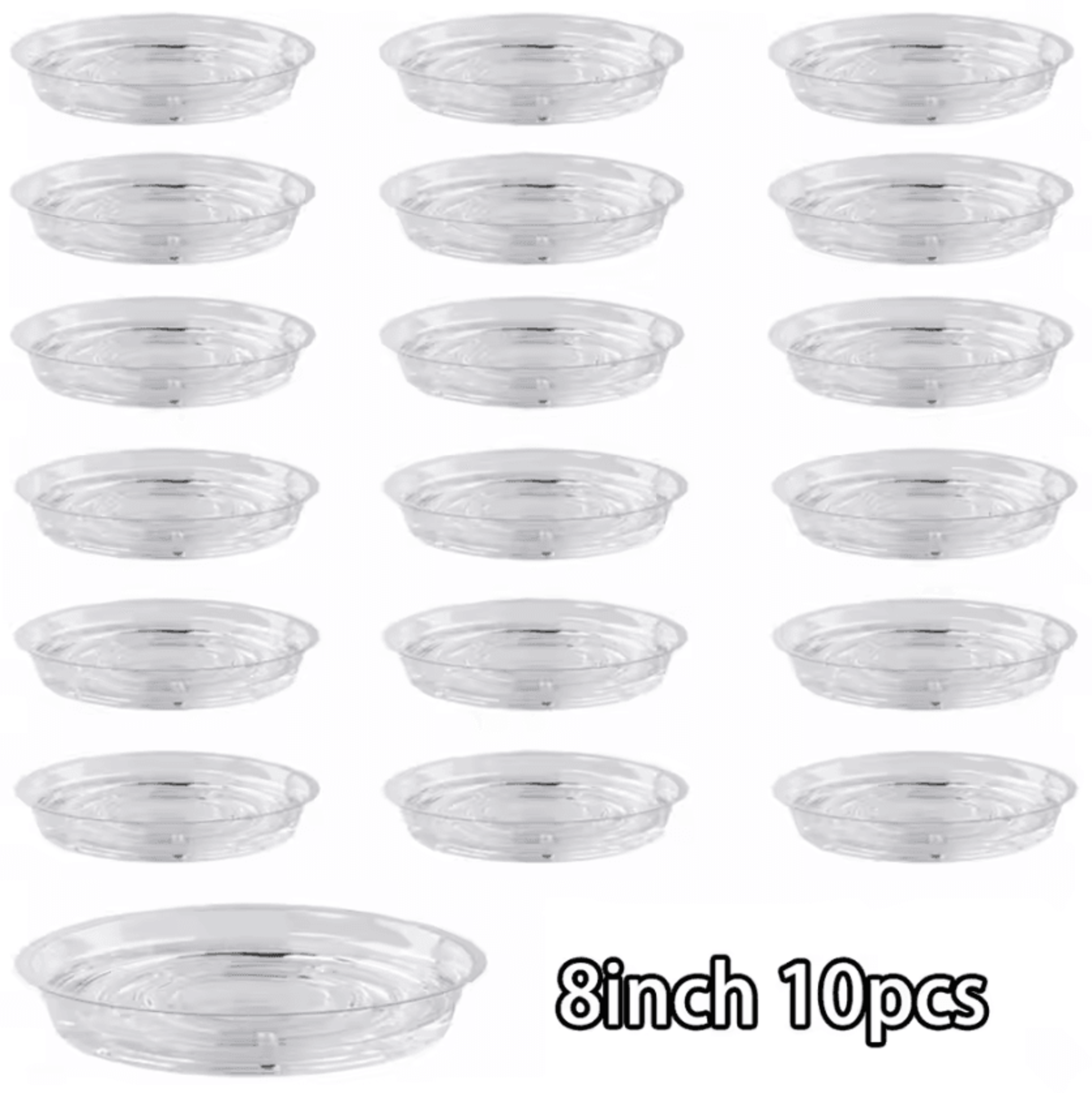 10Pack Clear Plant Saucers Round Flower Pot Drip Trays For Indoor  Outdoor Planters 4