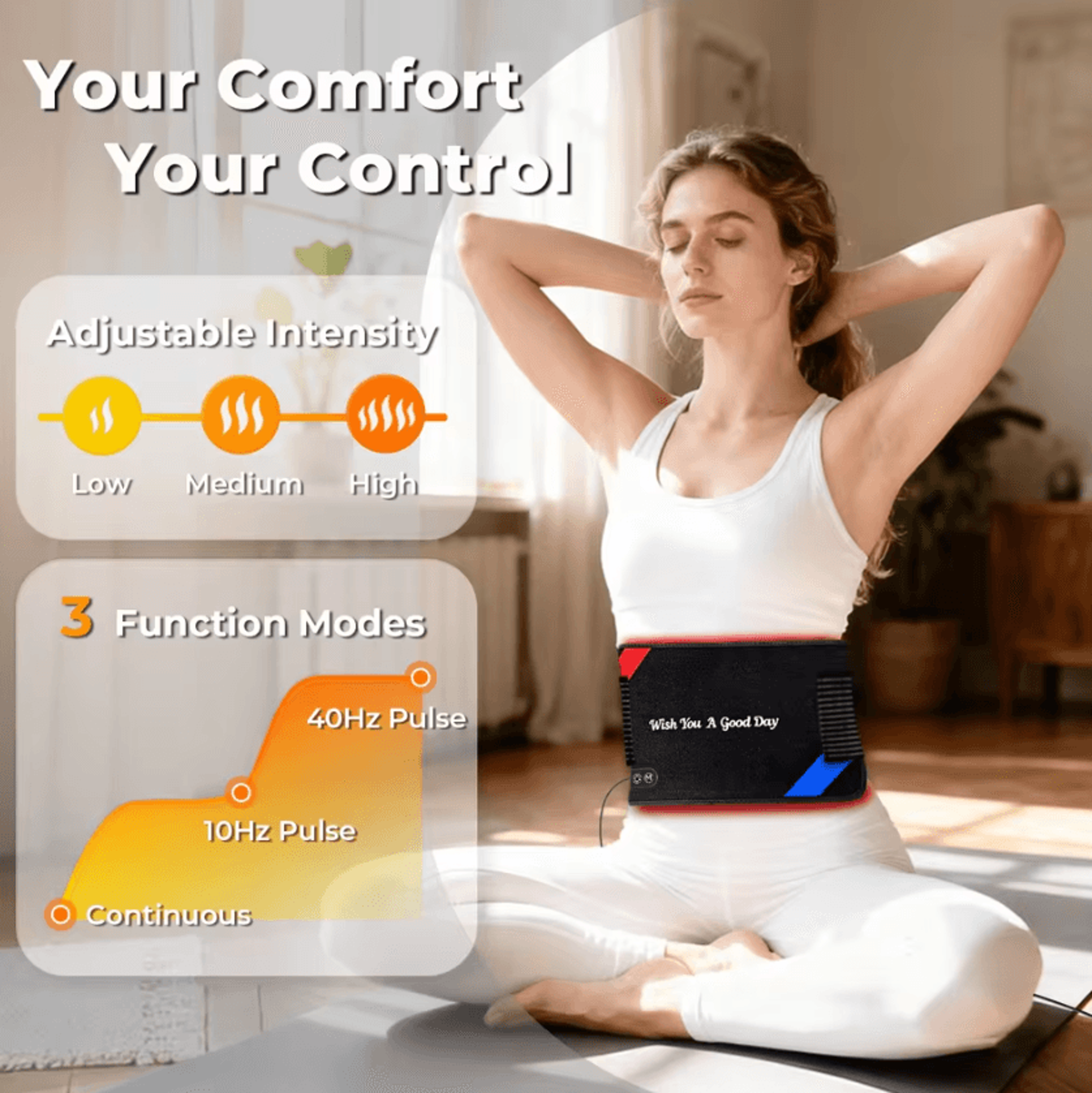 90 LED Red Blue And Near Infrared Light Therapy Belt For Home Wellness 1