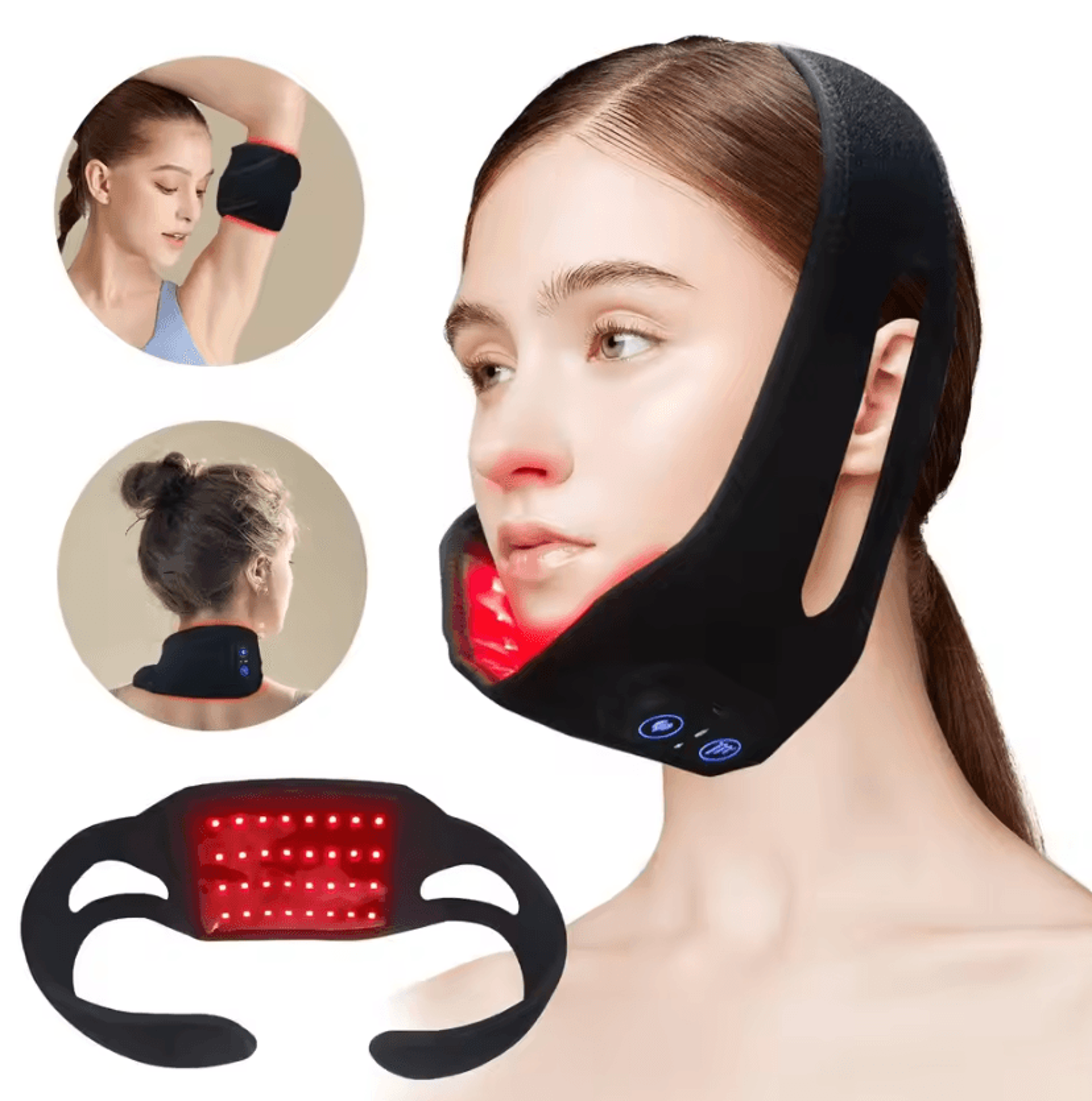 Wireless Red And Infrared Light Therapy Wrap For Neck Chin Hands And Body 0