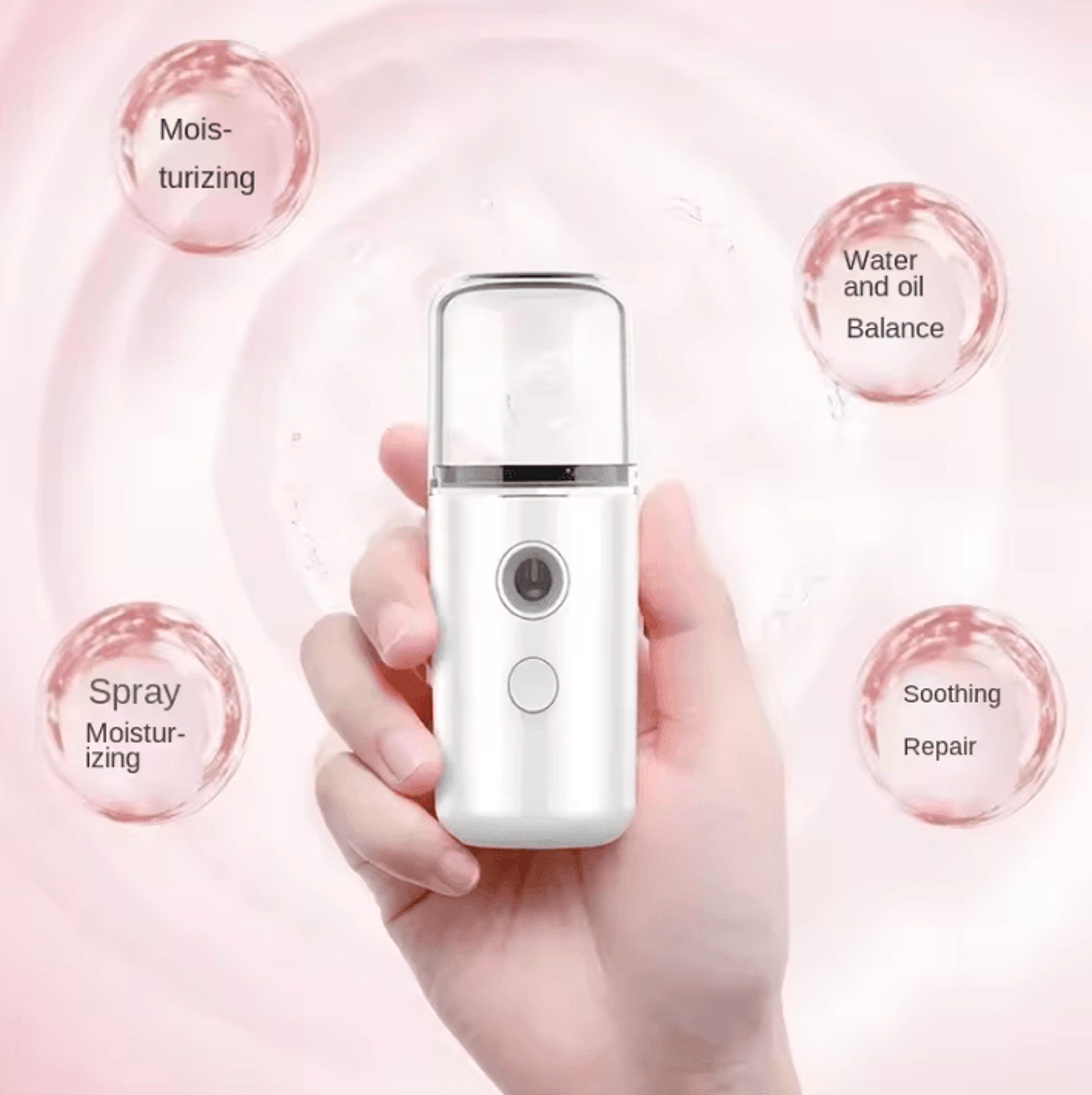 Portable Nano Facial Steamer Mini Face Mist Sprayer USB Rechargeable Humidifier 2