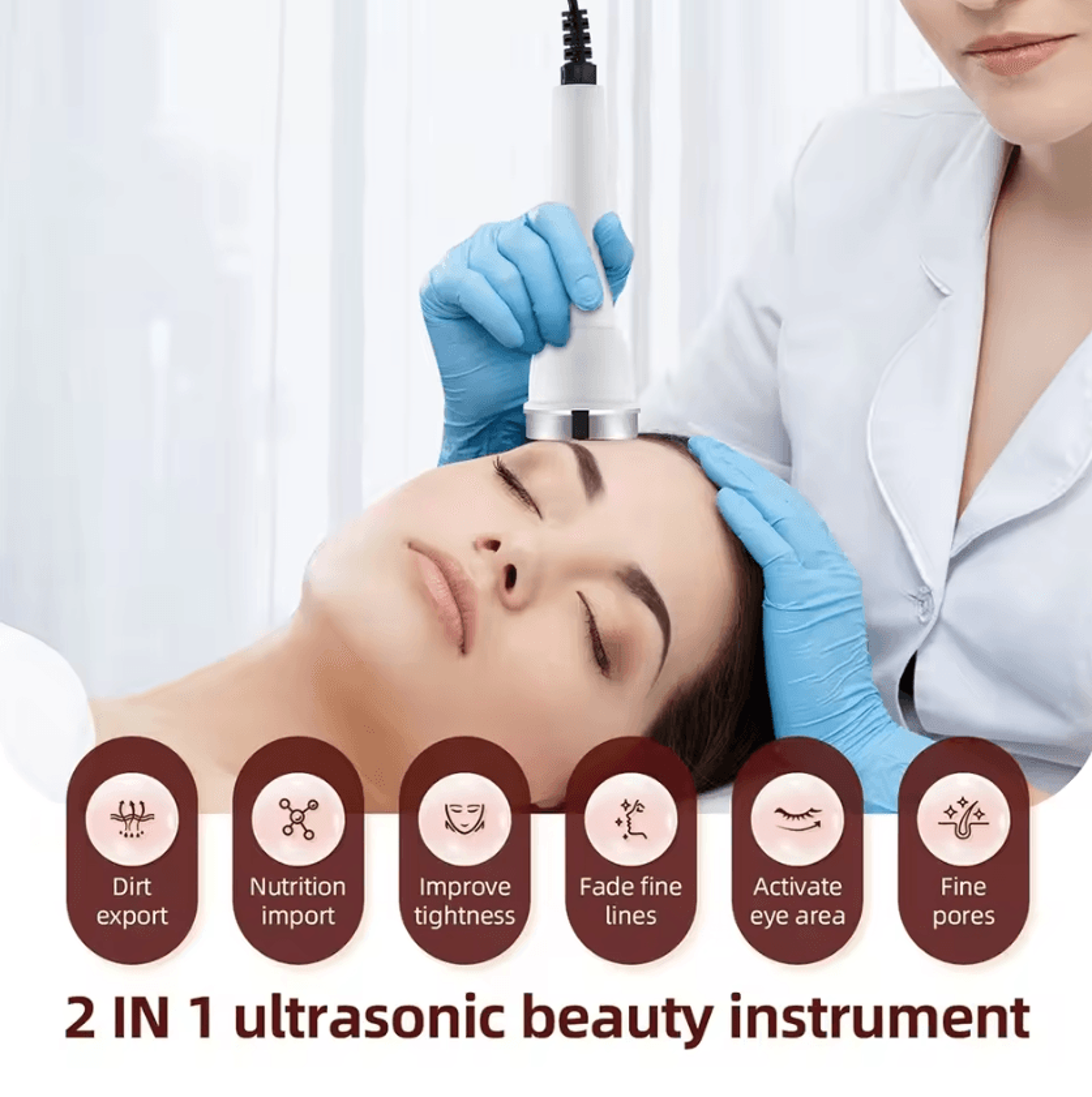 Ultrasonic Facial Skin Care Device High Frequency Face And Eye Massager For Home Spa 1