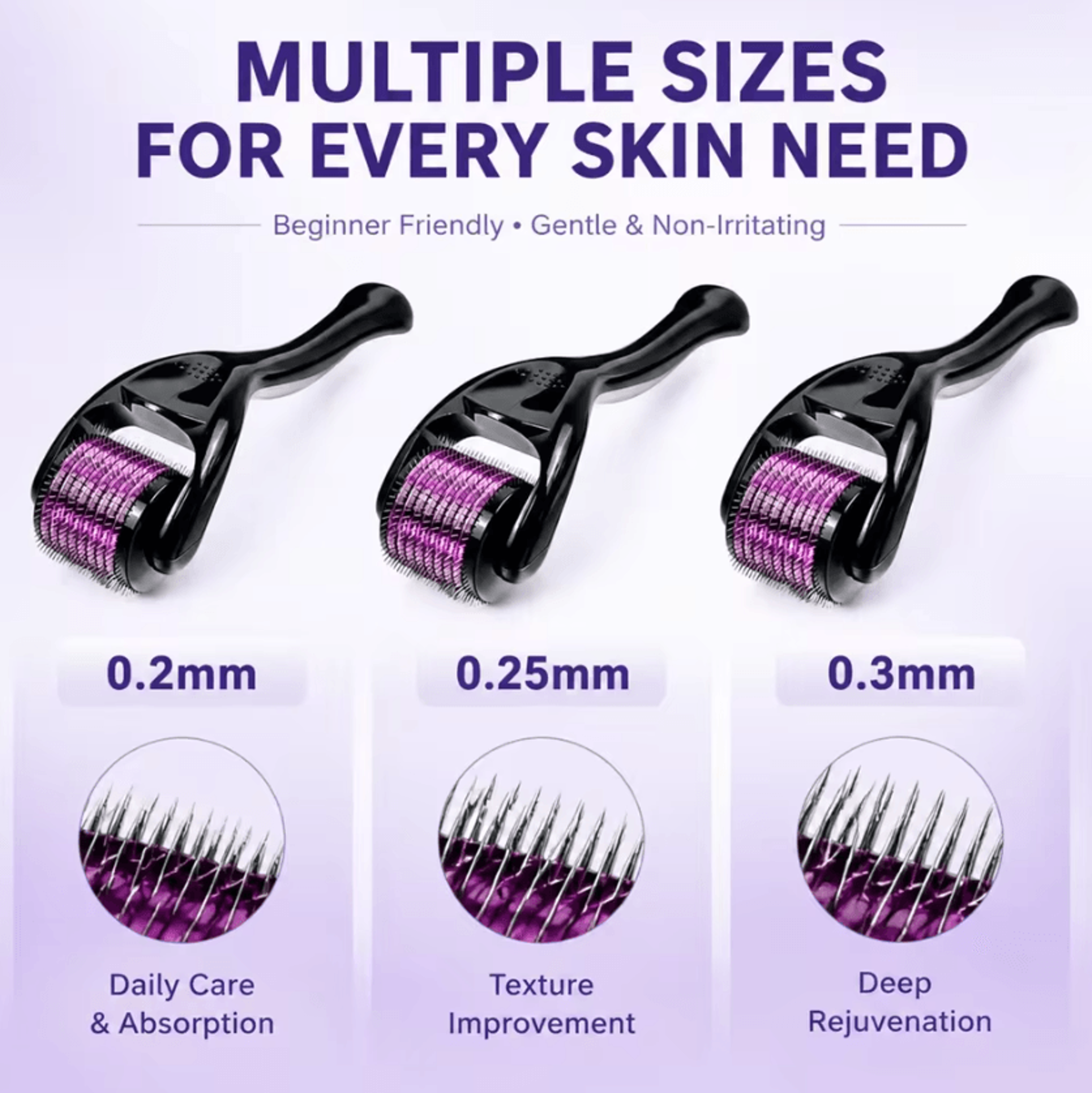 540 Titanium Derma Roller Microneedling Roller For Face Skin Scalp And Beard Care 2