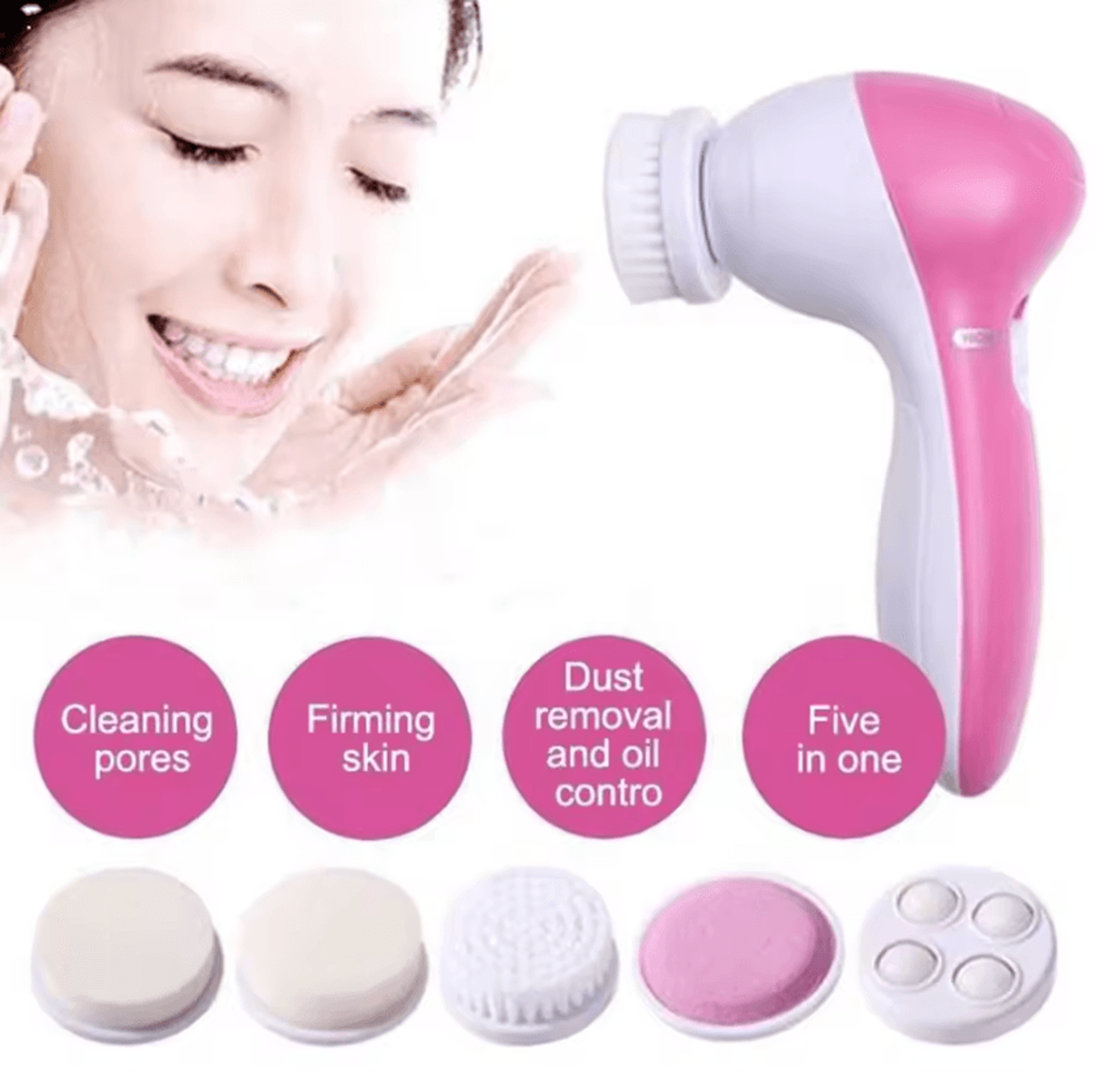 5 In 1 Electric Facial Cleansing Brush Face Cleanser And Skin Care Massager 1