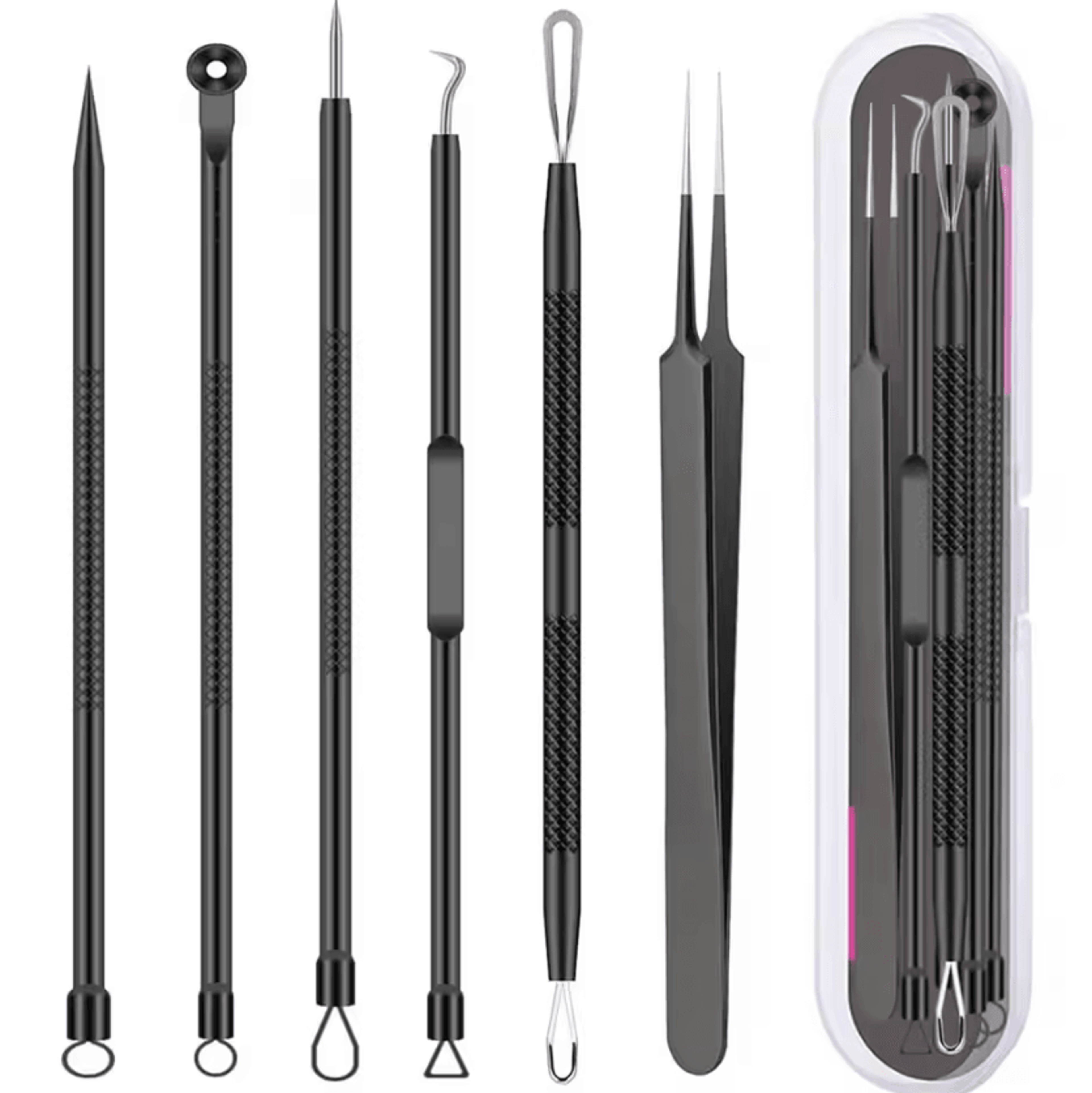 Professional 6 Piece Blackhead Remover Tool Kit Stainless Steel Acne Extractor Set 0