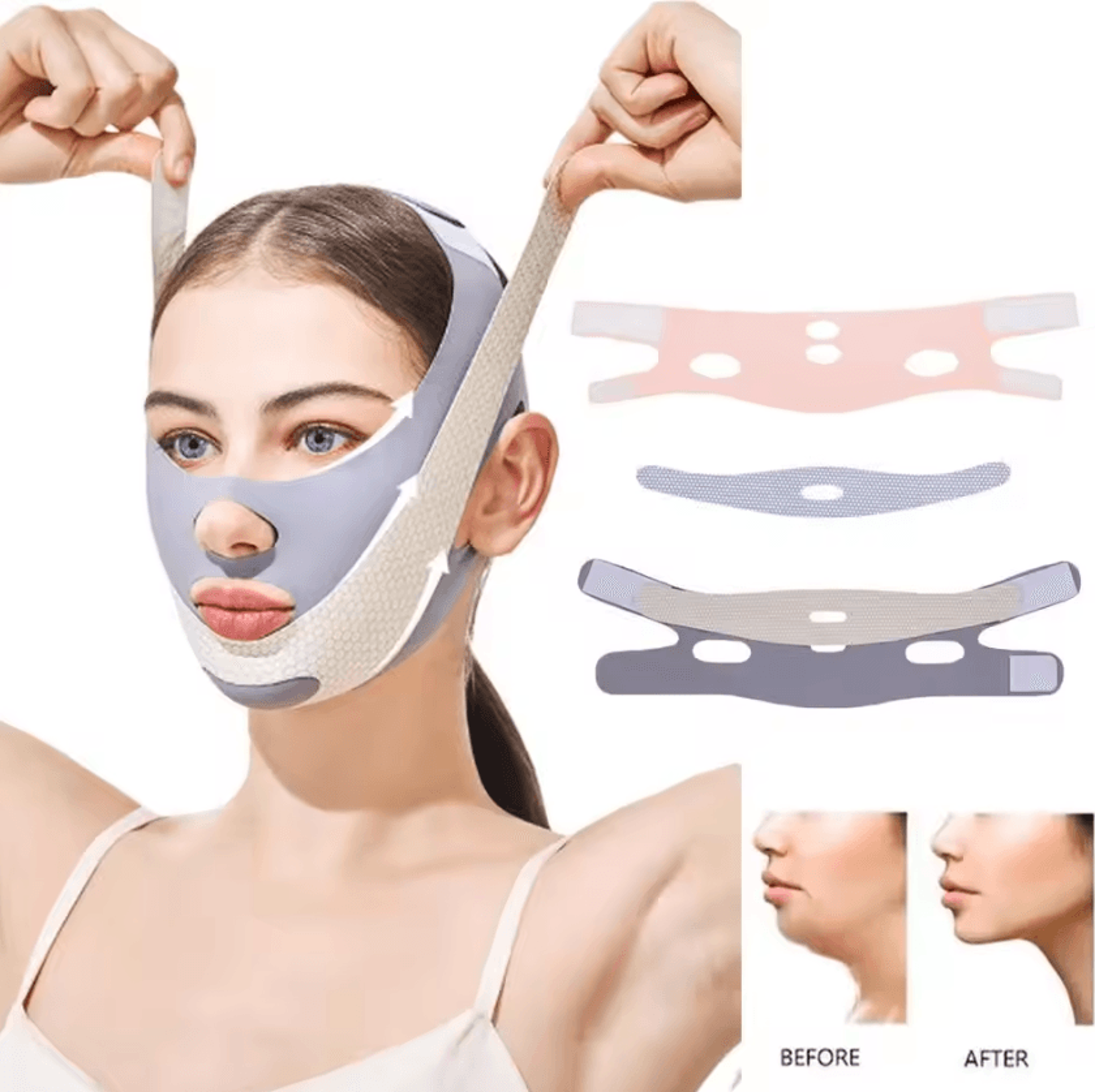 V Line Face Lift Band Adjustable Chin Strap For Jawline Support And Facial Contouring 0