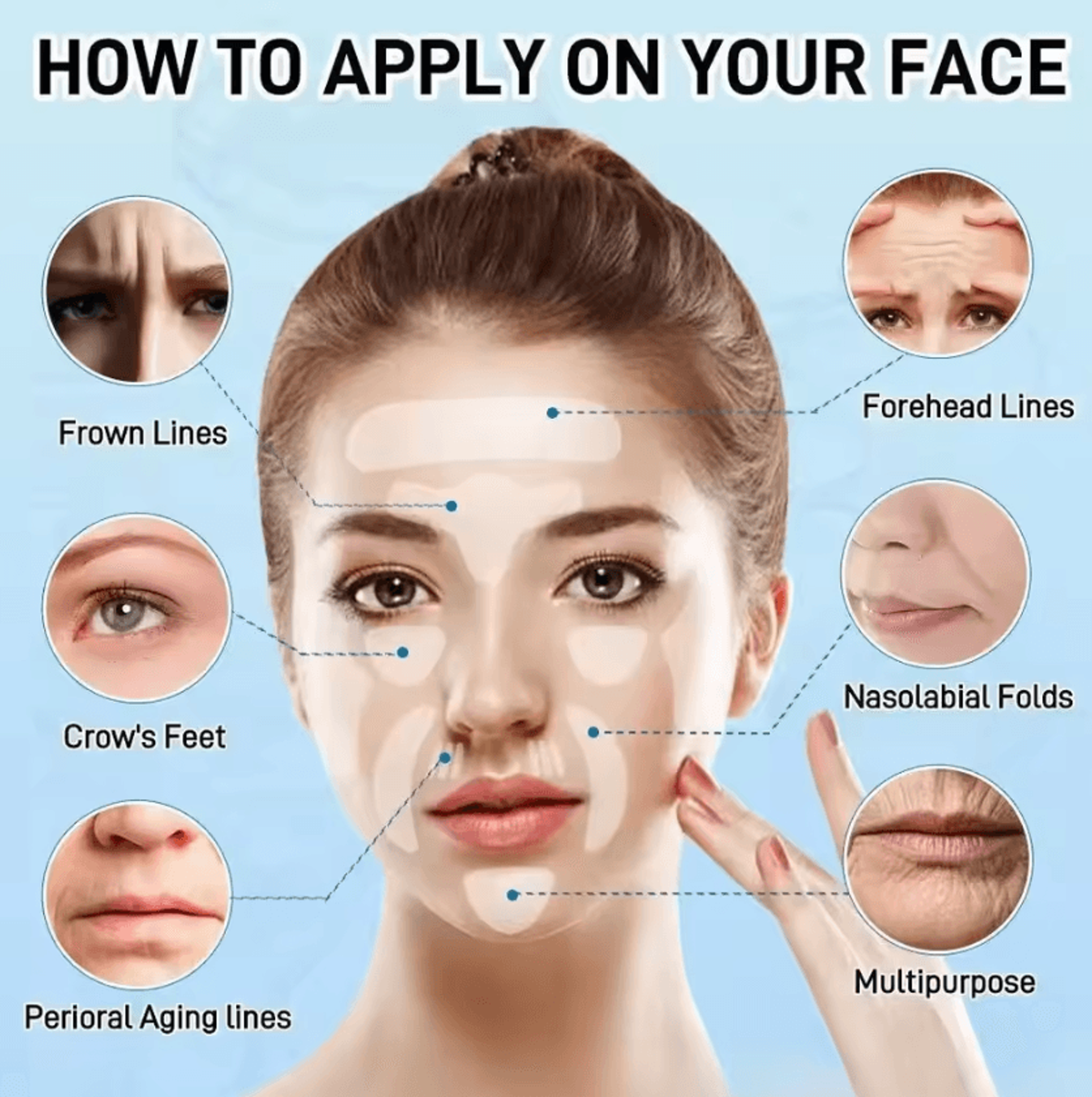 Invisible Anti Wrinkle Face Patches For Forehead Smile Lines And Nasolabial Folds 45 Or 80 Pieces 3