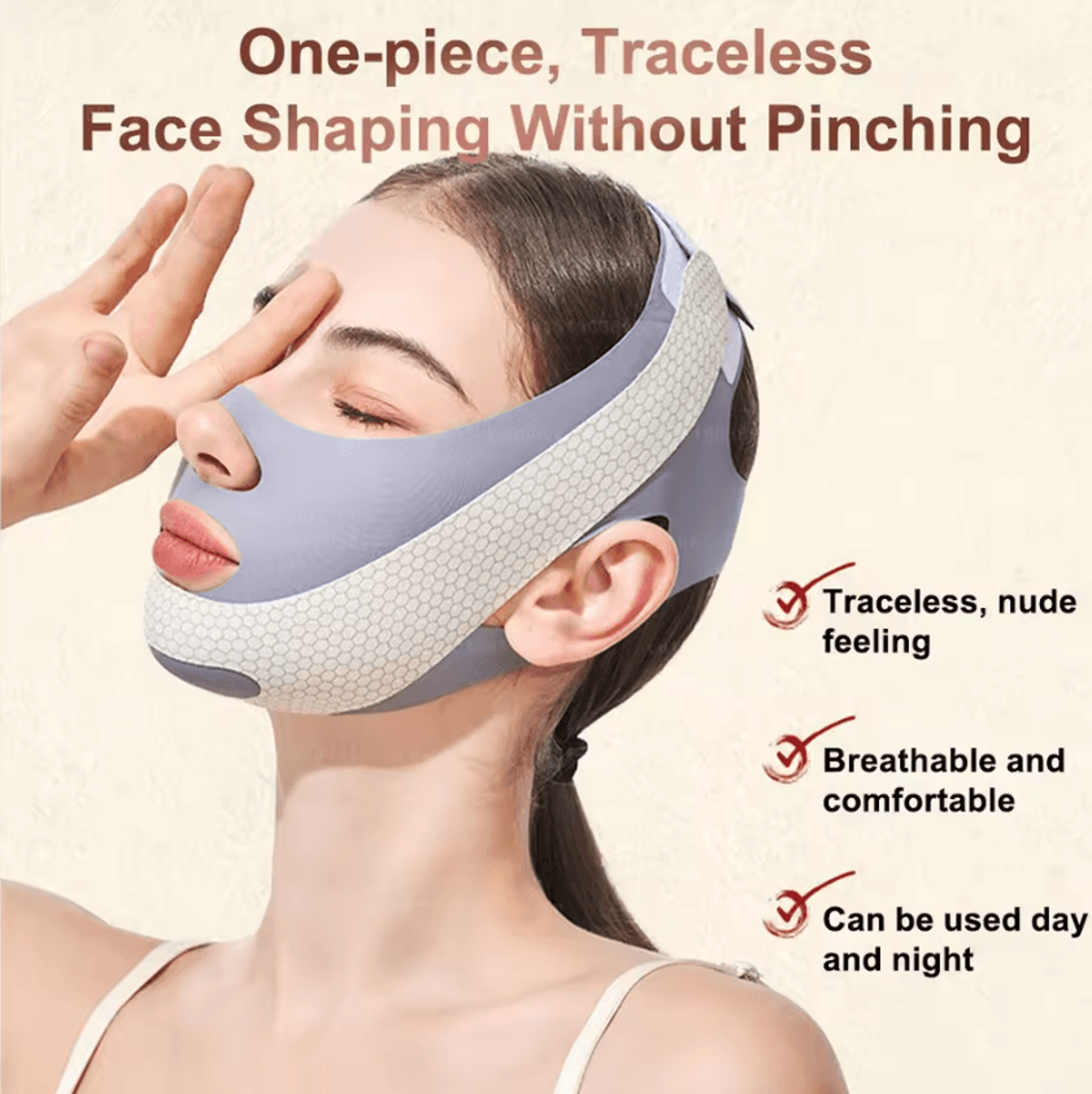 V Line Face Slimming Bandage Jawline Lifting Belt For Facial Support 3