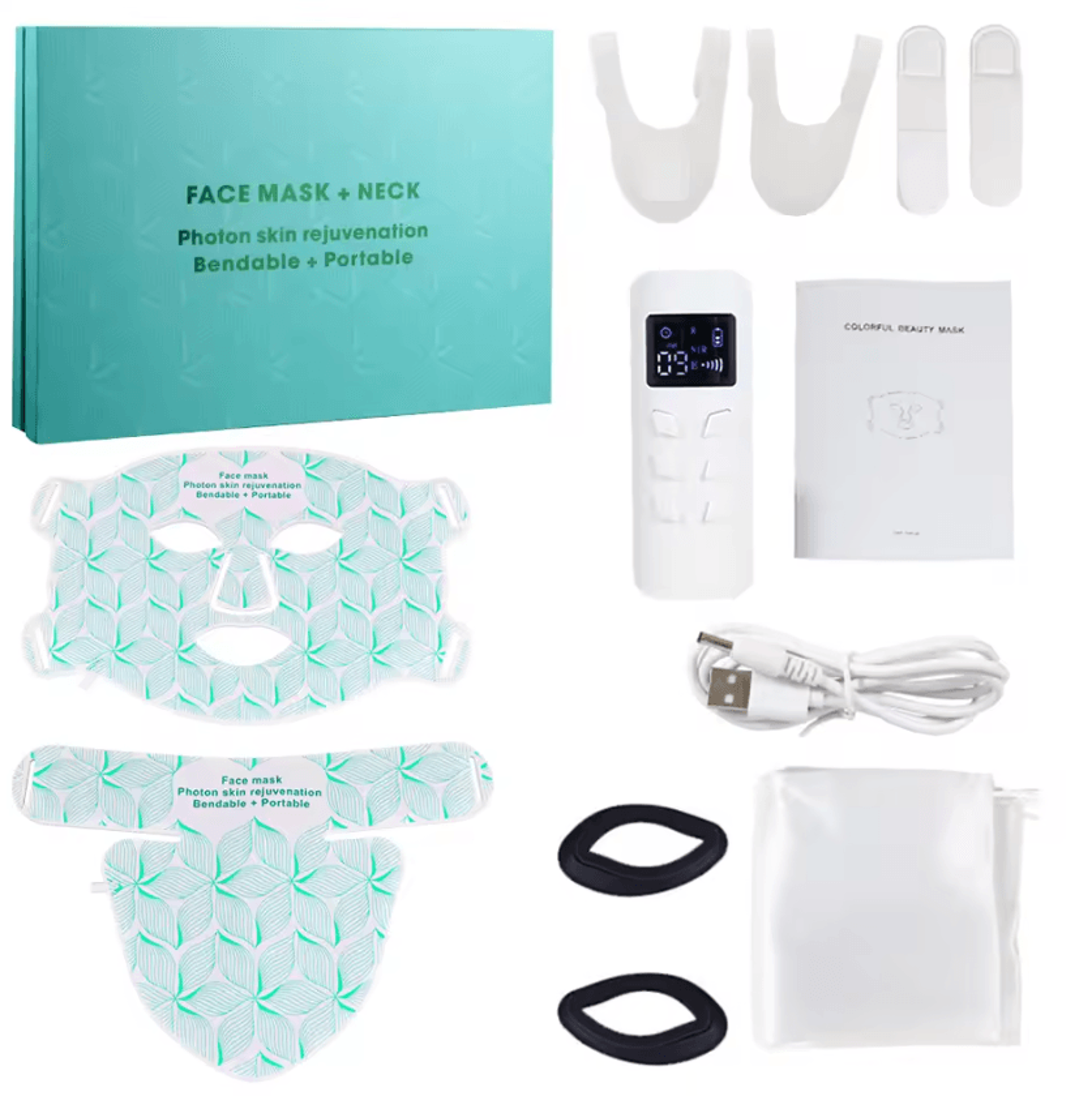 Silicone LED Face And Neck Light Therapy Mask With 8 Color Modes 7