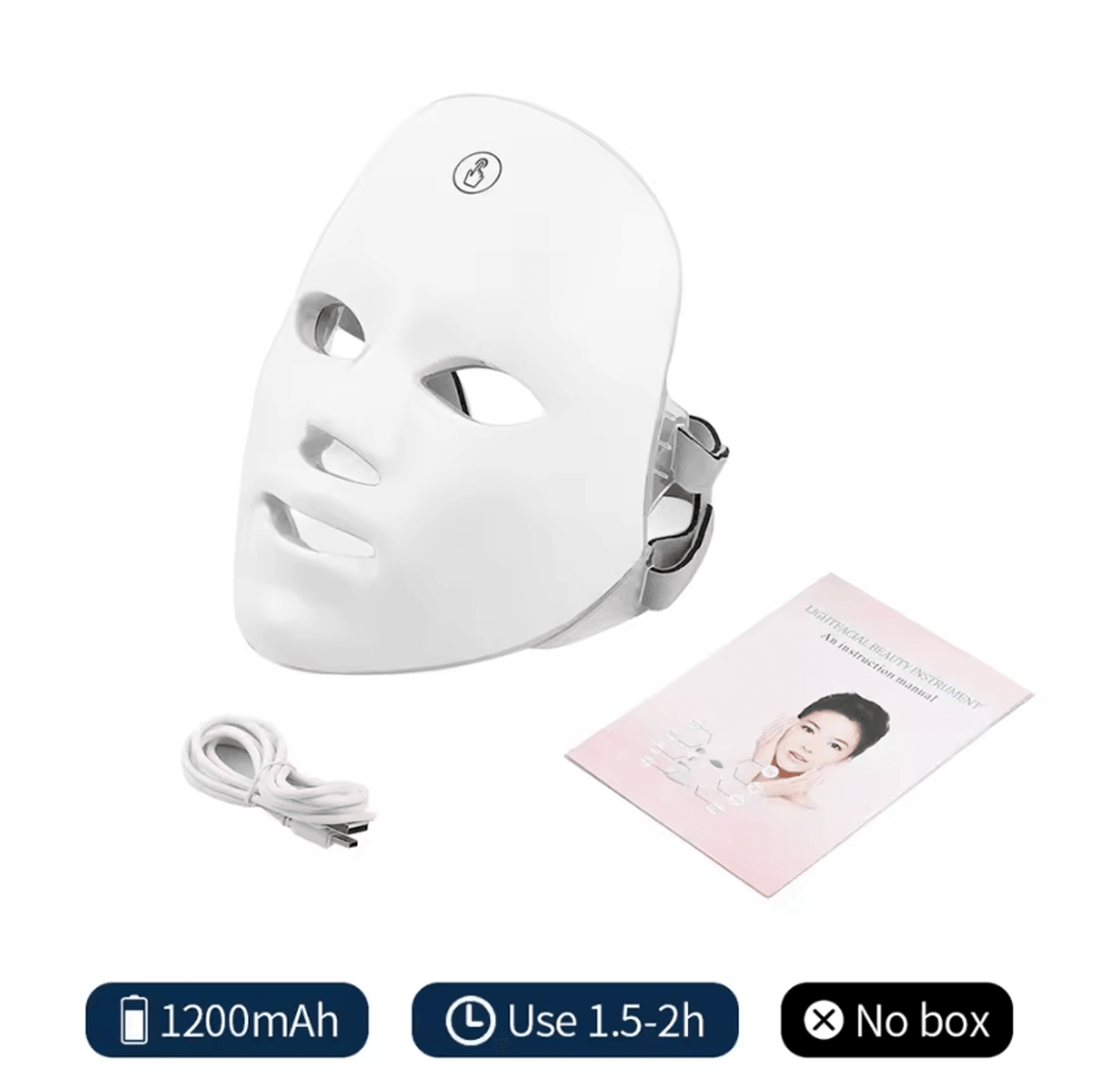 7 Color LED Photon Facial Mask Wireless Light Therapy Skin Care Device 6