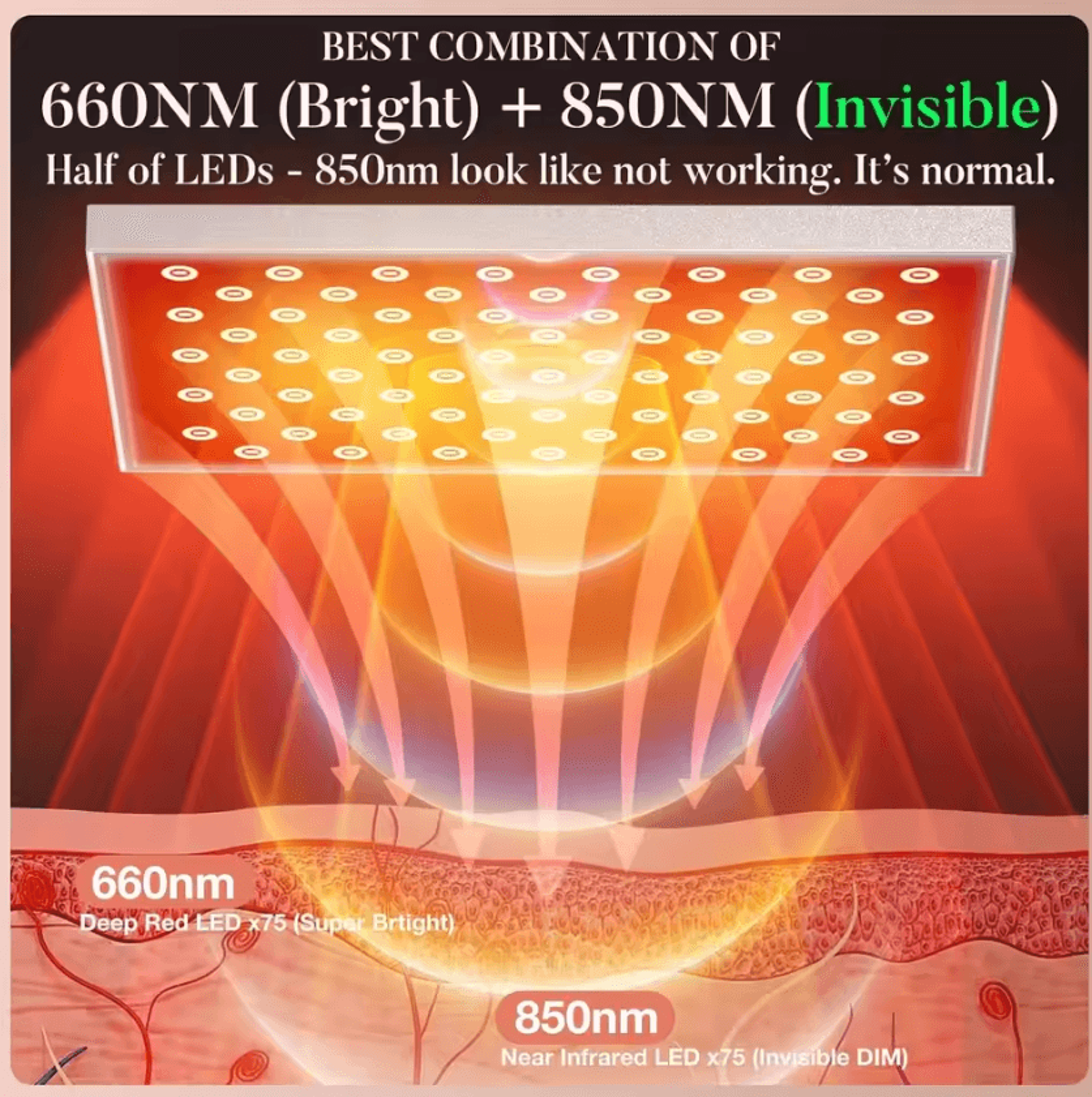660nm  850nm Red Light Therapy Panel With Adjustable Stand 2