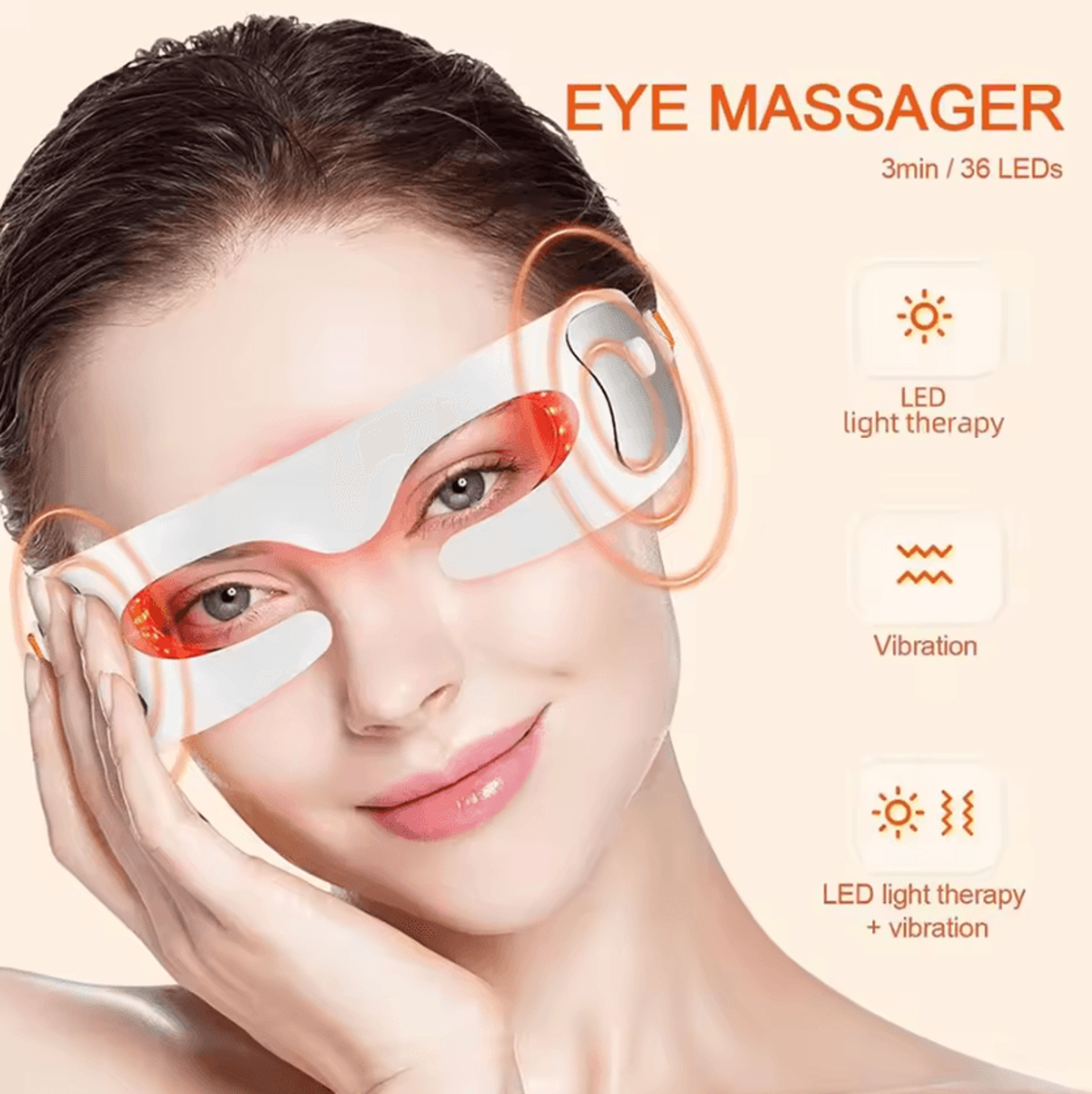 LED Eye Massager With Photon Therapy For Dark Circles Puffiness And Fine Lines 0