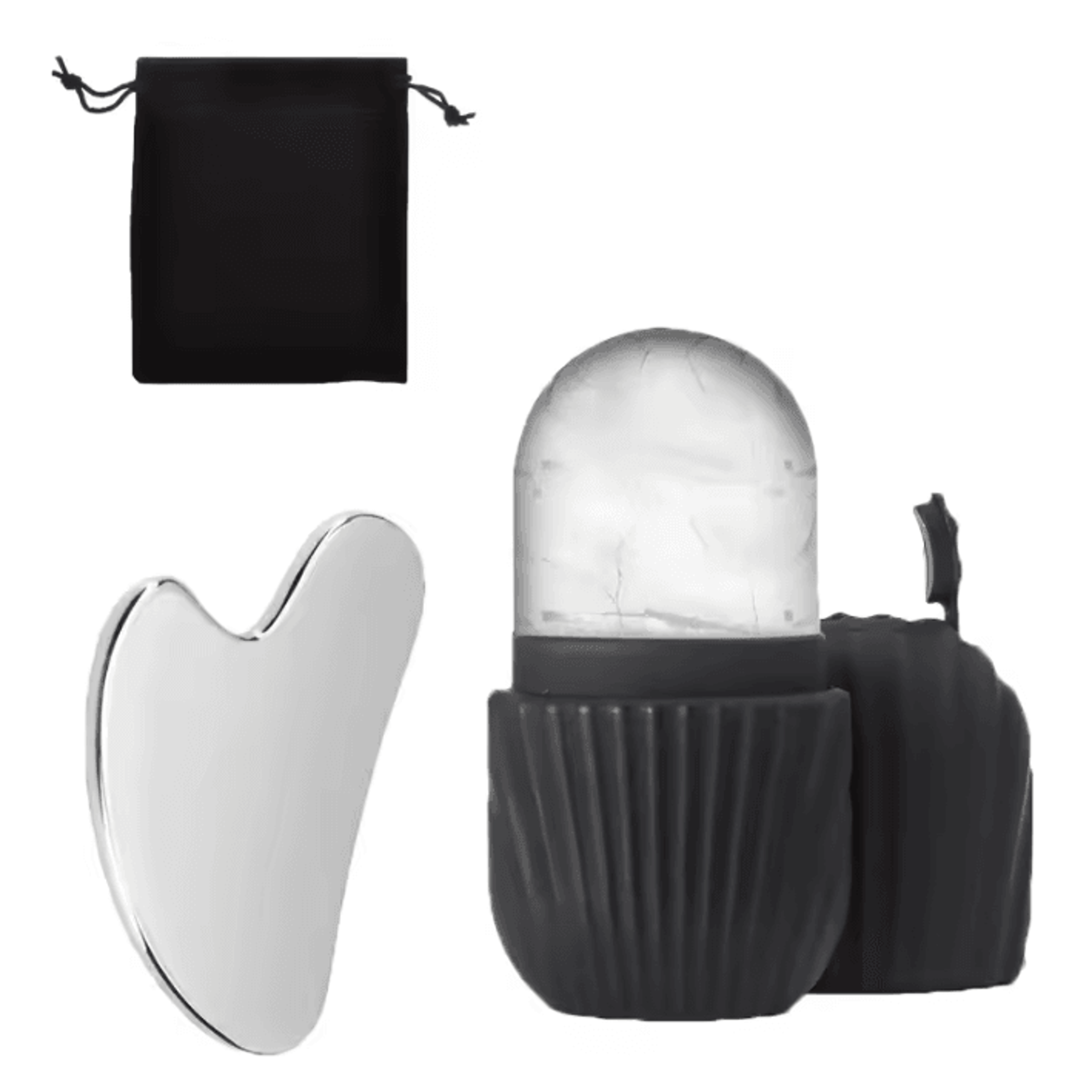 Stainless Steel Ice Face Roller And Gua Sha Set For Facial Massage And Skin Care 5