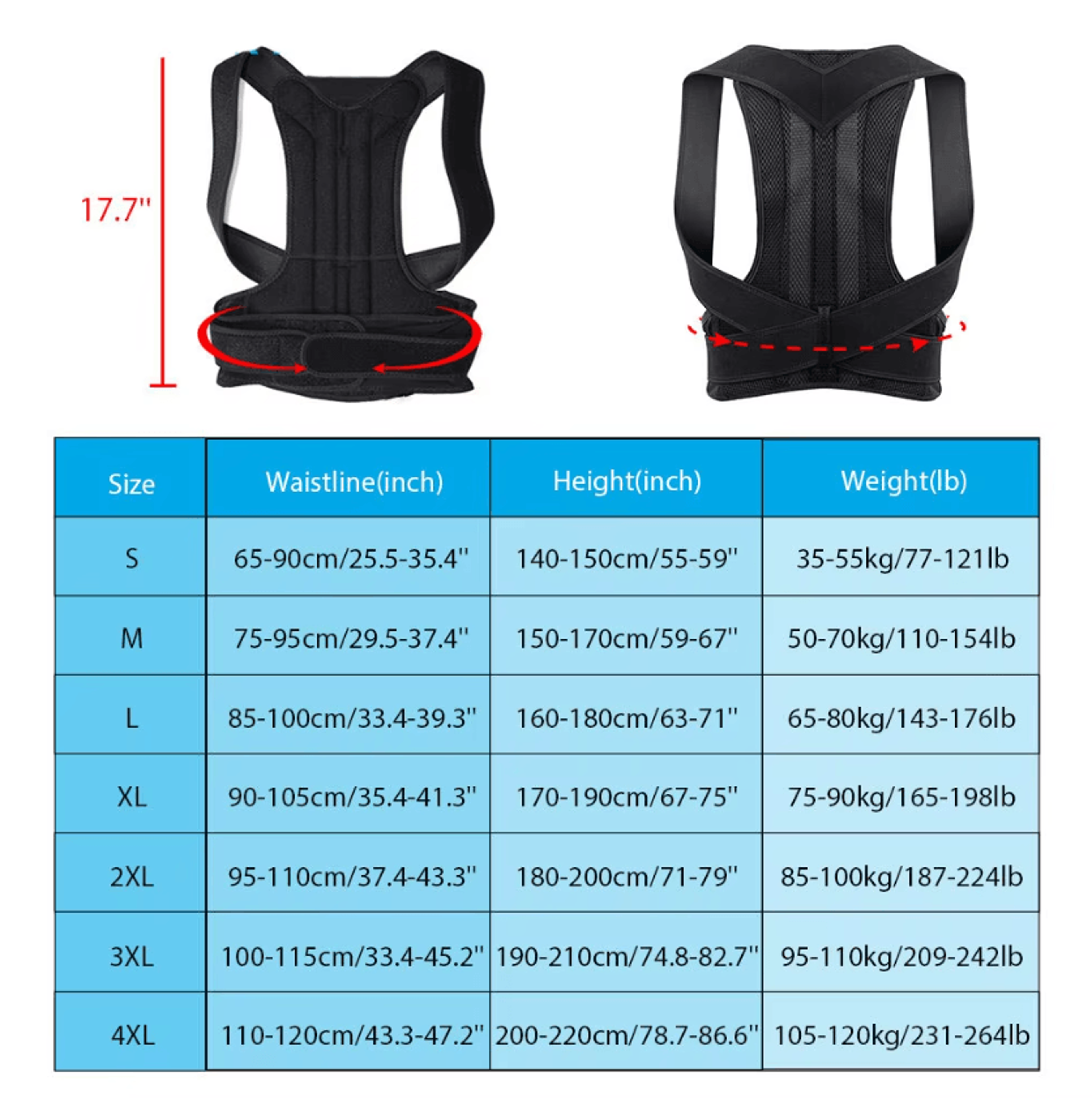 Adjustable Posture Corrector Back Brace With Lumbar Support For Men And Women 1