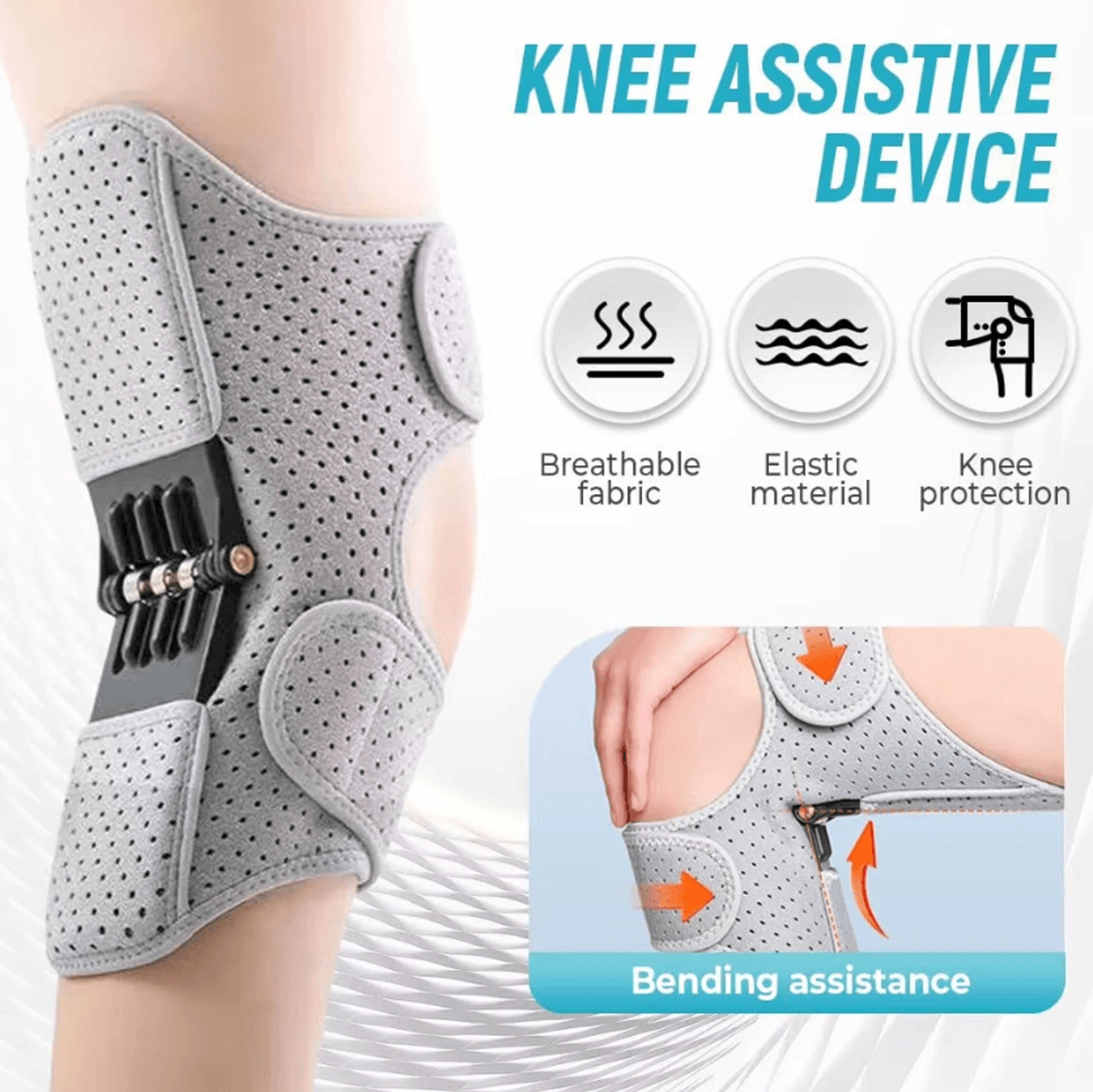 Adjustable Spring Knee Support Brace With Power Lift Assistance And Joint Stabilizer 2