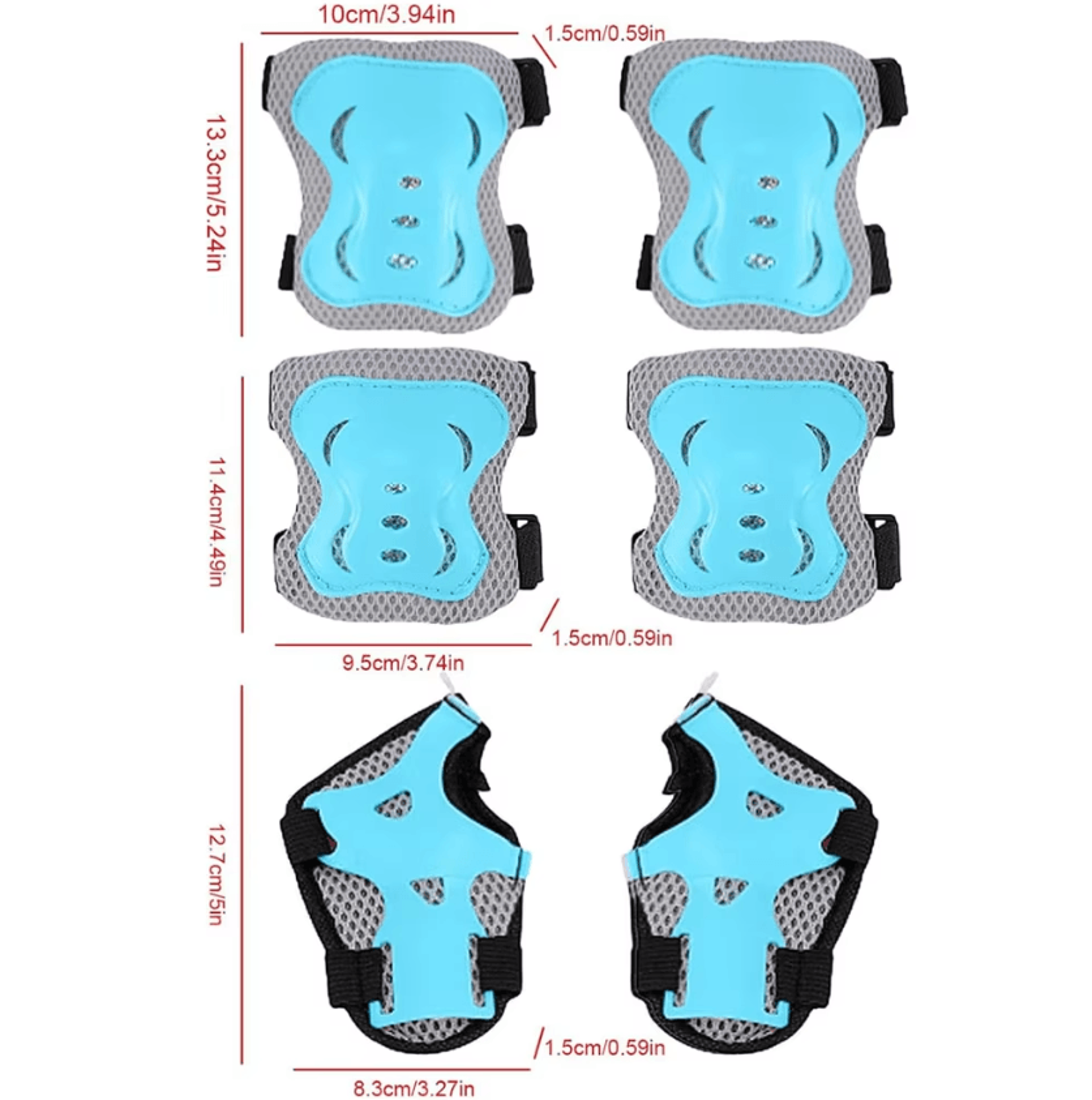 Adjustable Kids Protective Gear Set 6in1 With Knee Pads Elbow Pads And Wrist Guards 1