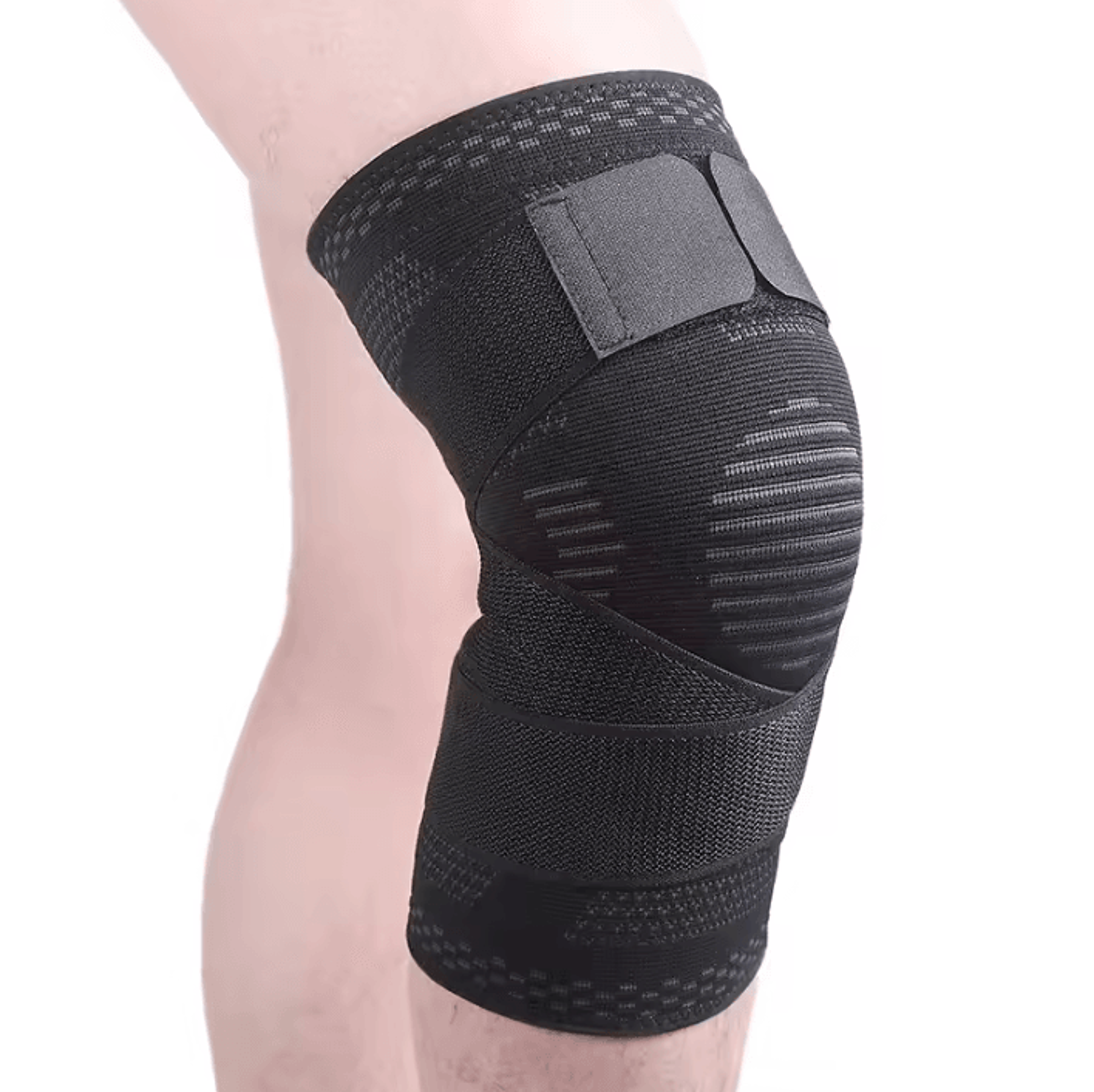 Compression Knee Sleeve With Adjustable Bandage Support For Running Basketball And Fitness 4