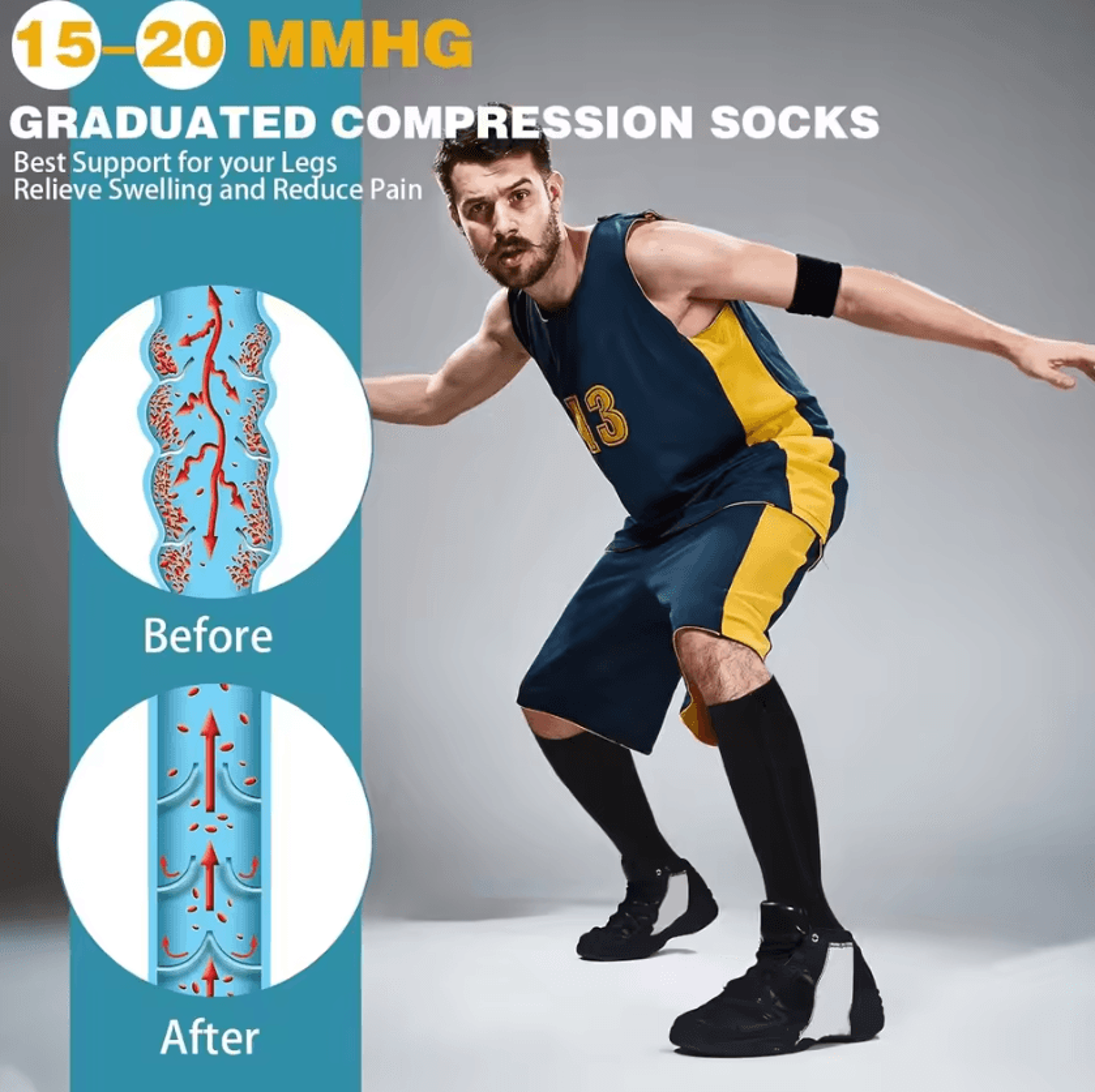 OpenToe Compression Socks With Zipper High Tube Support Socks For Sports And Travel 3