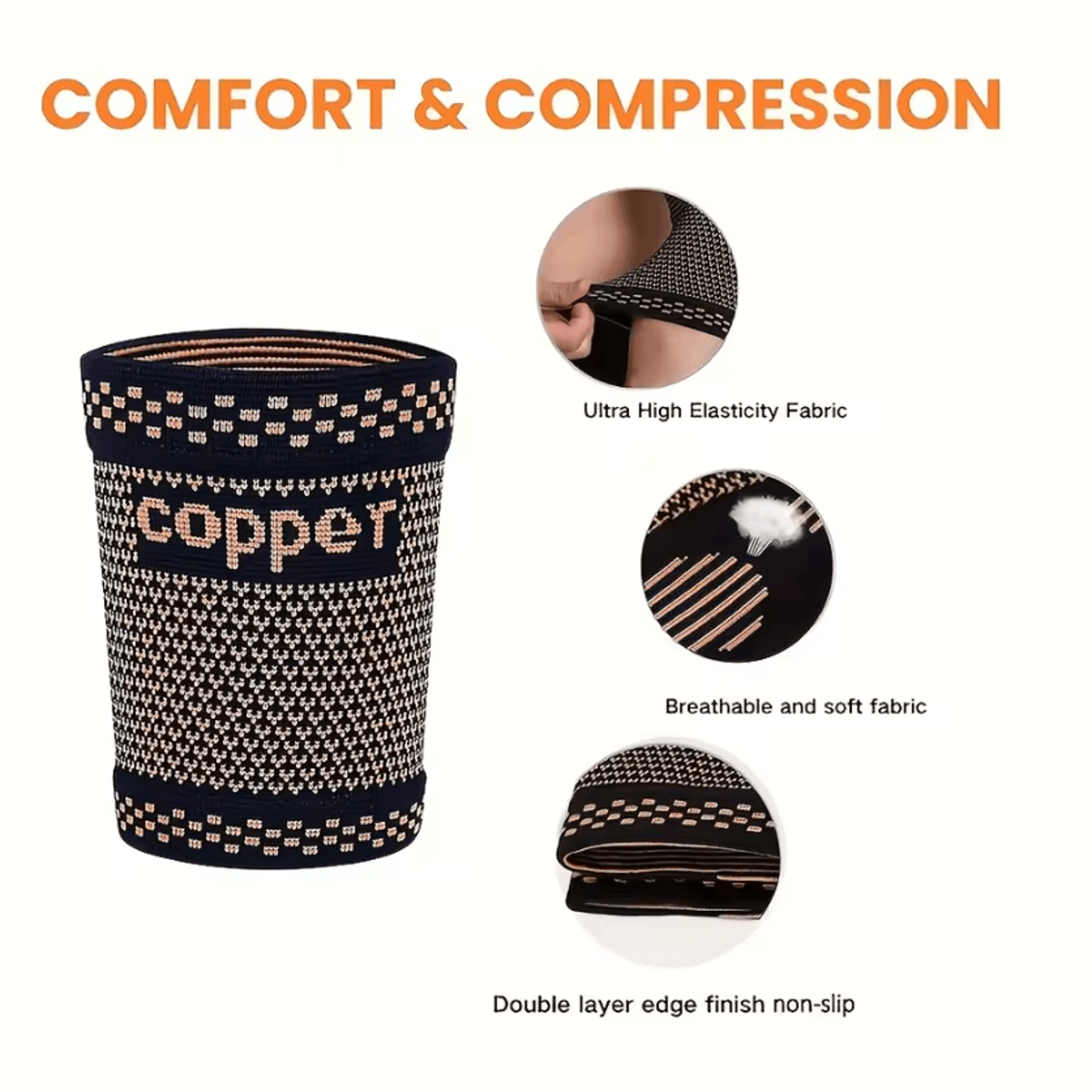 Copper Bicep Compression Sleeve Arm Support For Men And Women 2