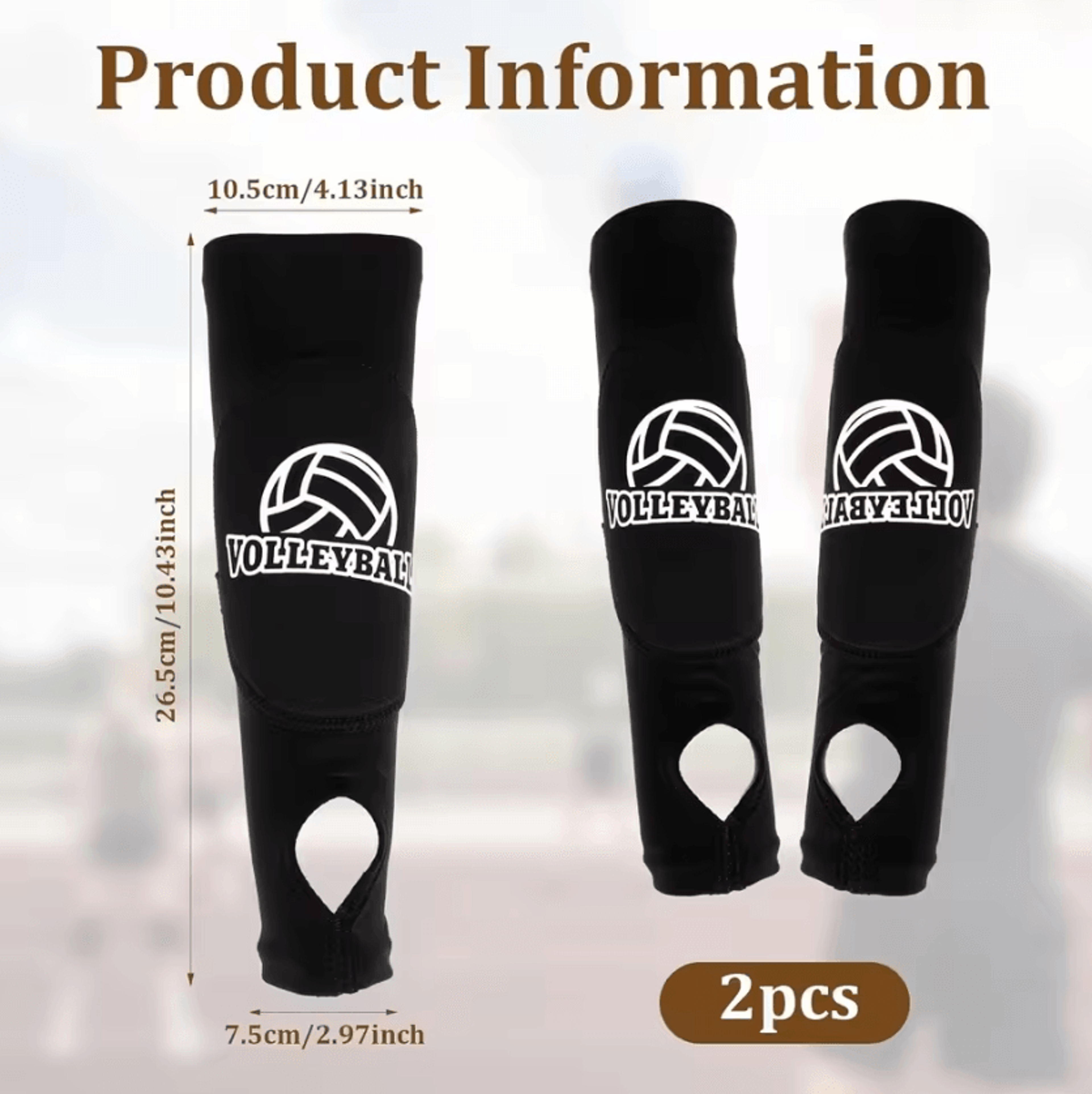 Youth Volleyball Arm Sleeves With Forearm Protection Pads And Thumbhole 1