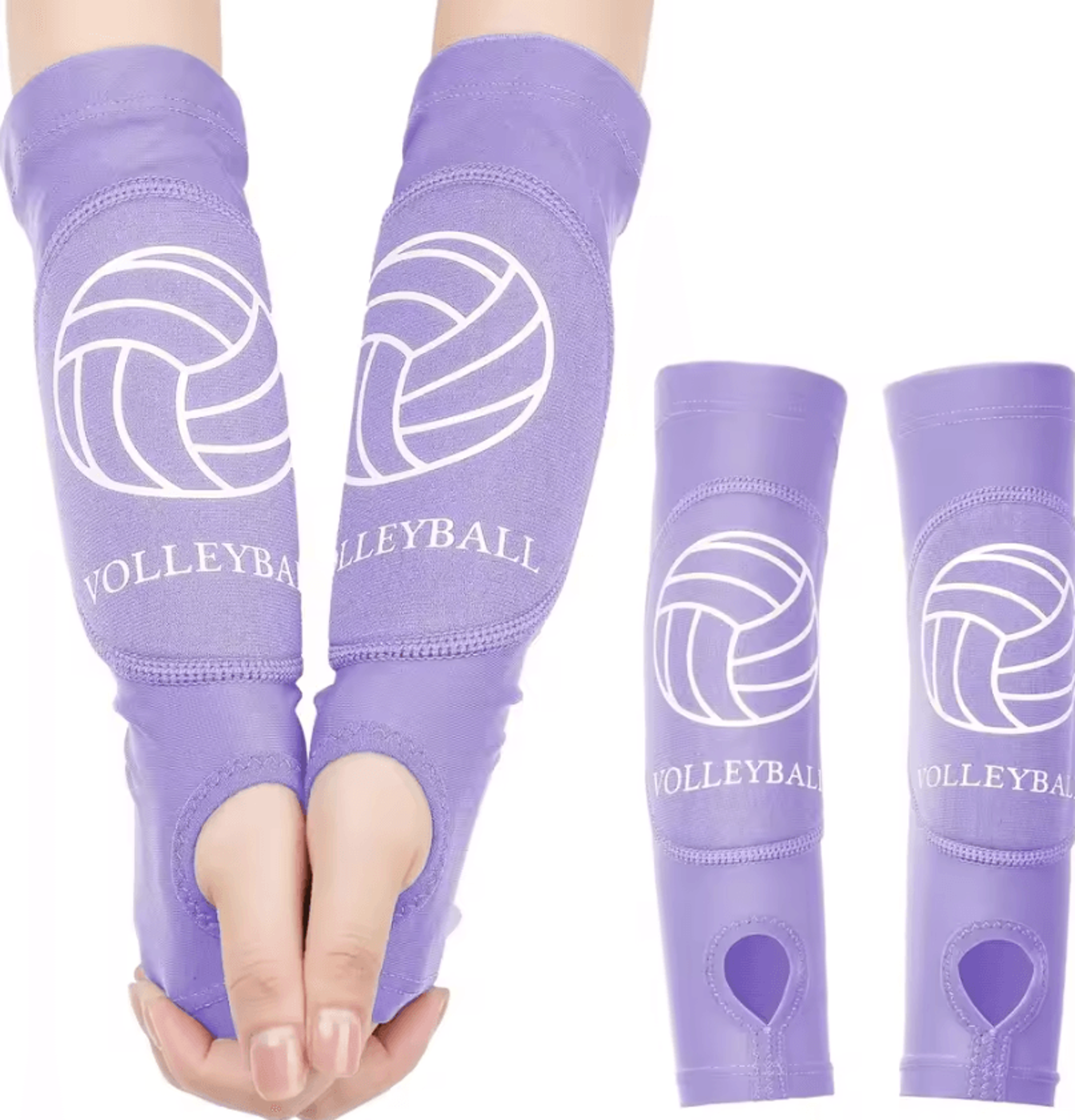 Youth Volleyball Arm Sleeves With Forearm Protection Pads And Thumbhole 8