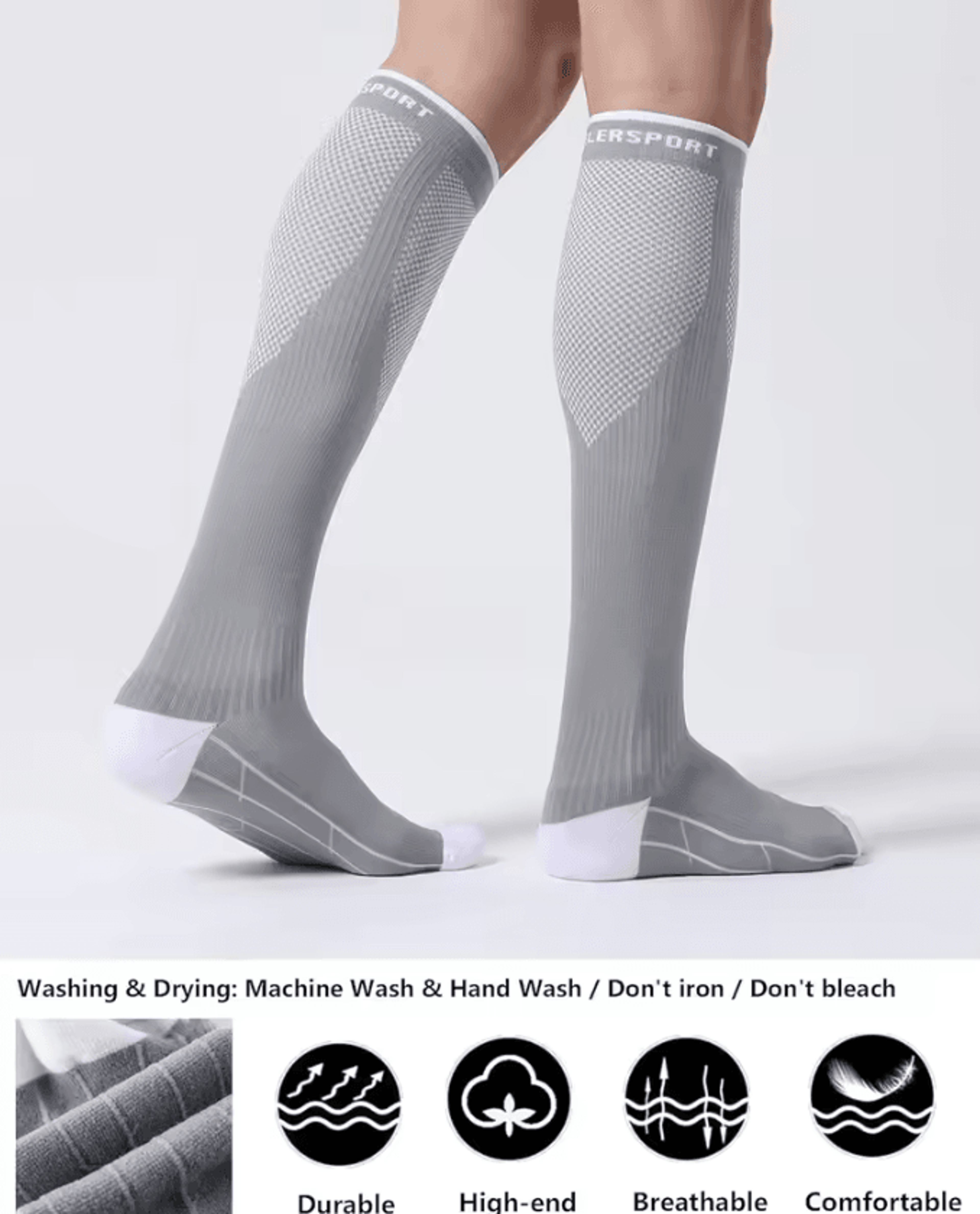 2030 MmHg Graduated Compression Knee High Socks For Men And Women Running Travel And Everyday Suppo 1