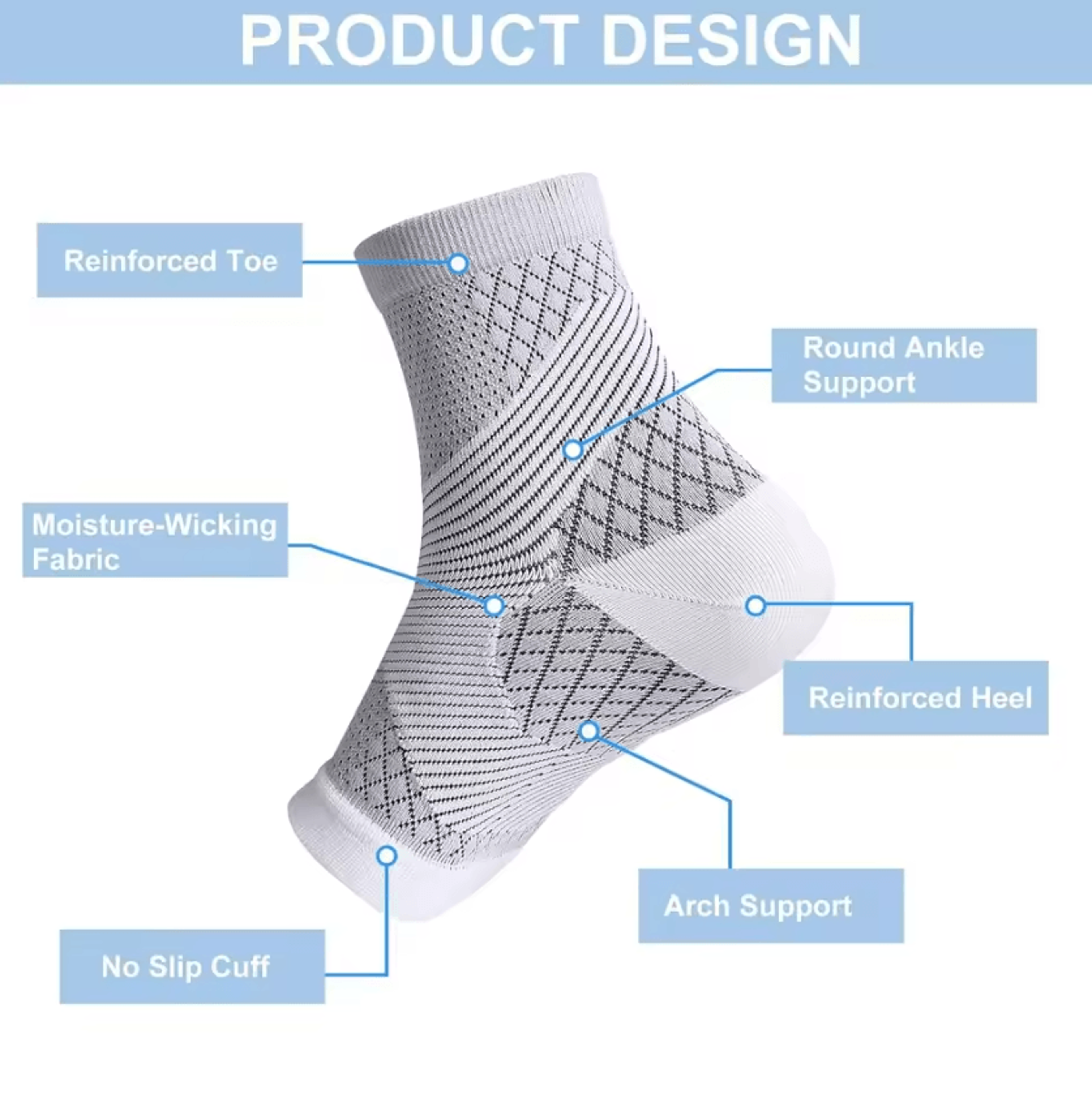 Toeless Neuropathy Compression Socks With Arch Support For Men And Women 1