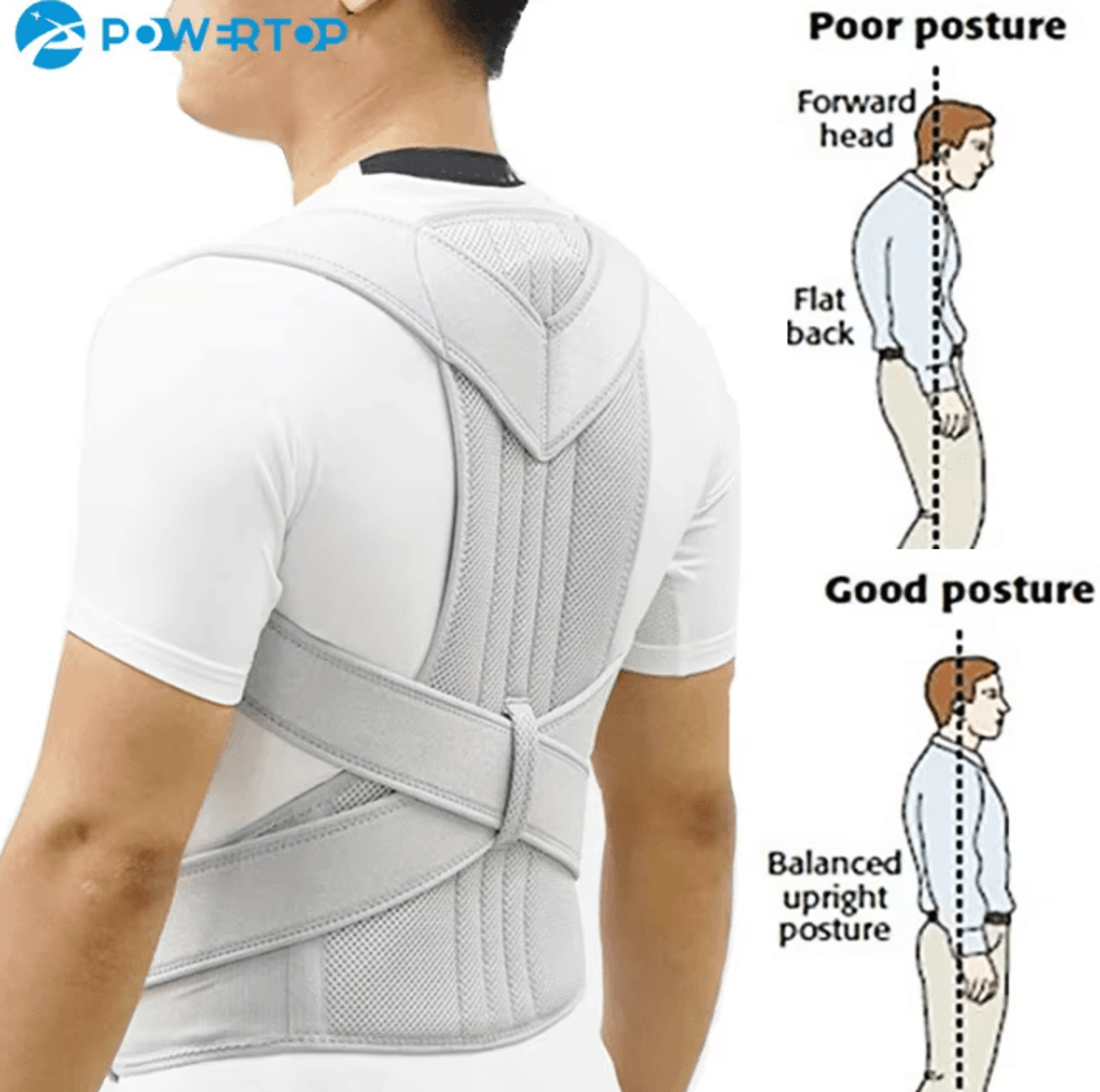 Adjustable Posture Corrector Back Brace For Men  Women With Clavicle And Shoulder Support 2