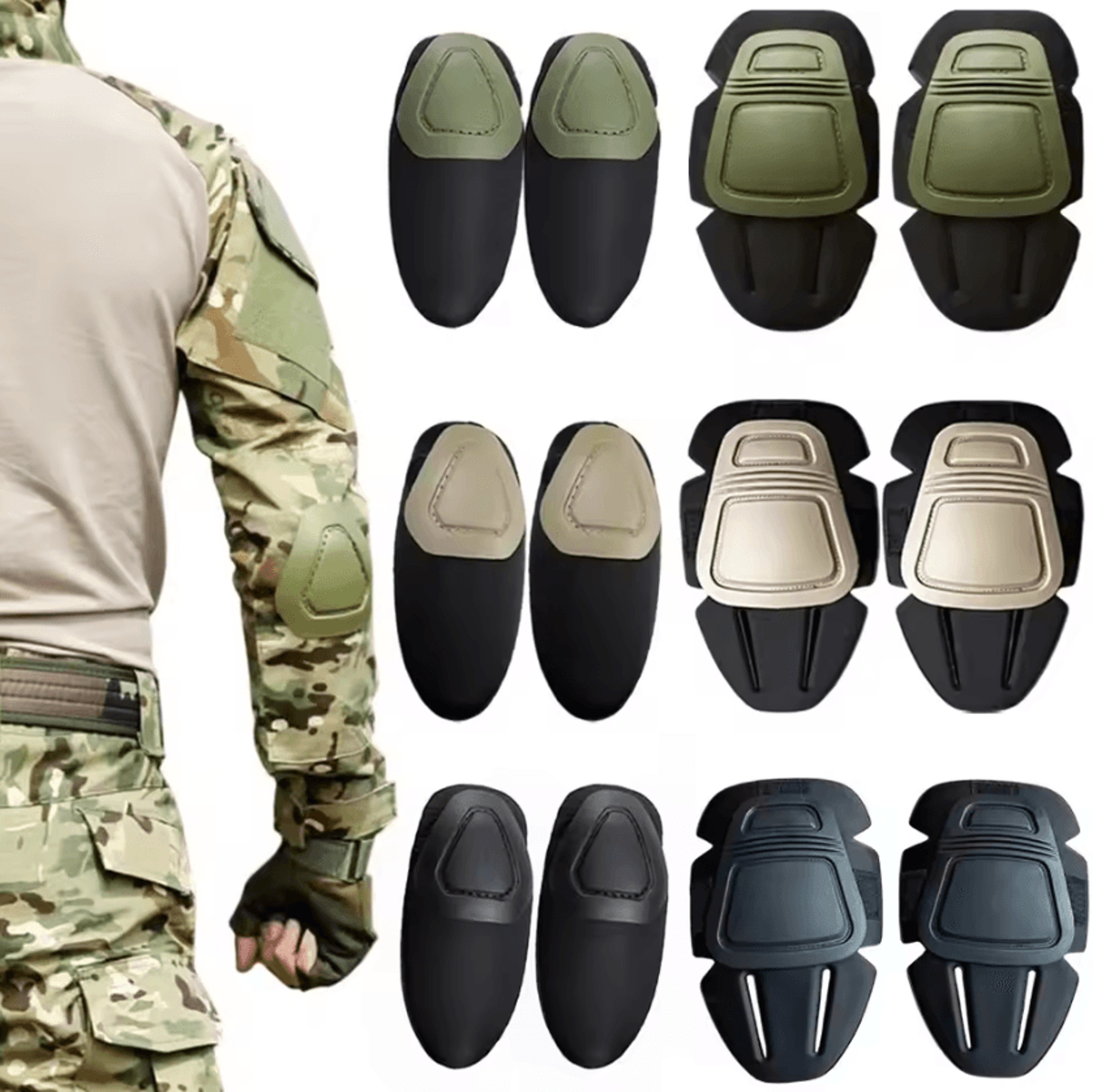 Tactical Knee And Elbow Pad Inserts Soft EVA Protective Pads For Hunting Airsoft Military Training  0