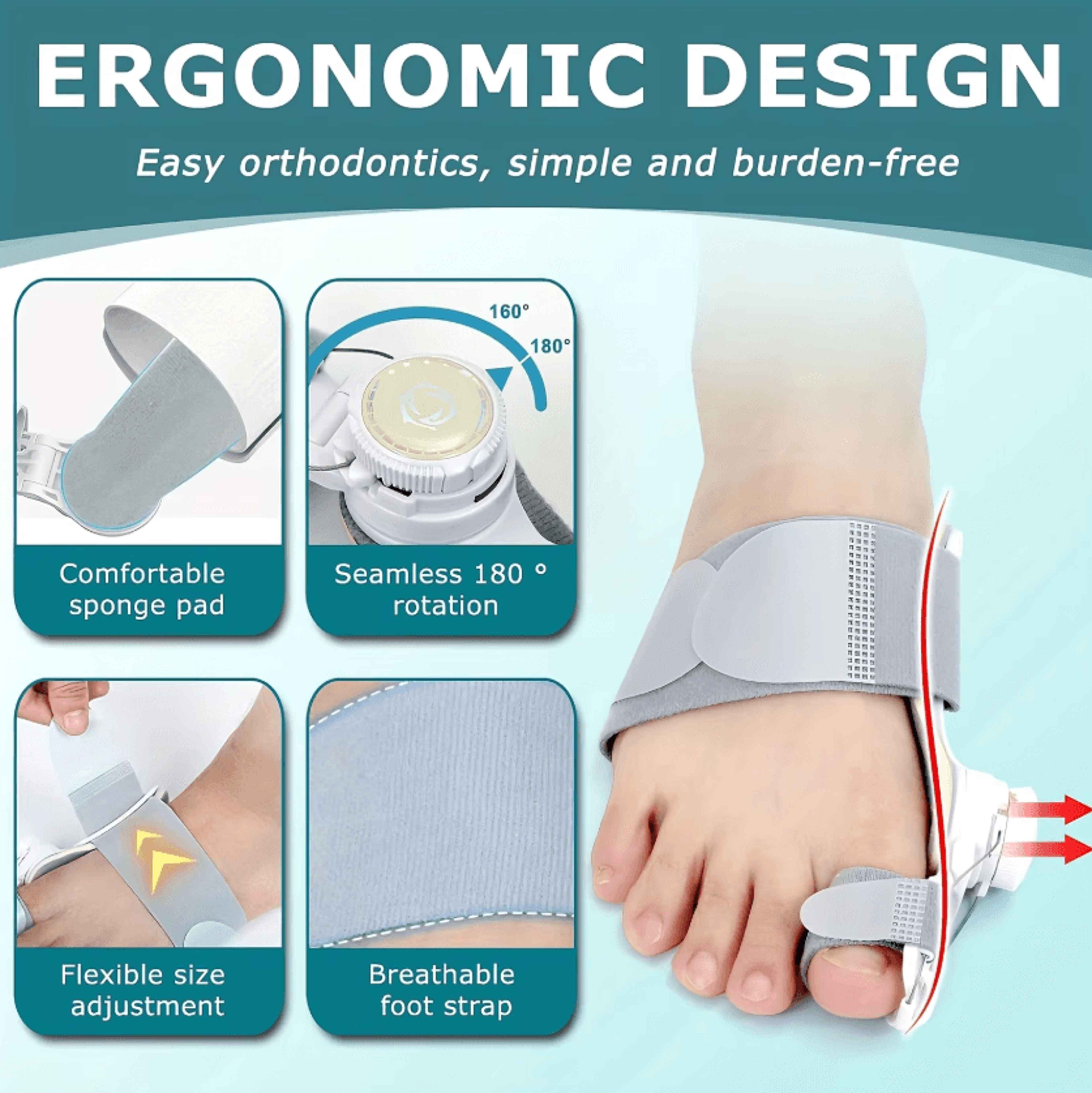 Adjustable Toe Corrector For Overlapping Toes With Comfortable Alignment And Toe Separator Support 2