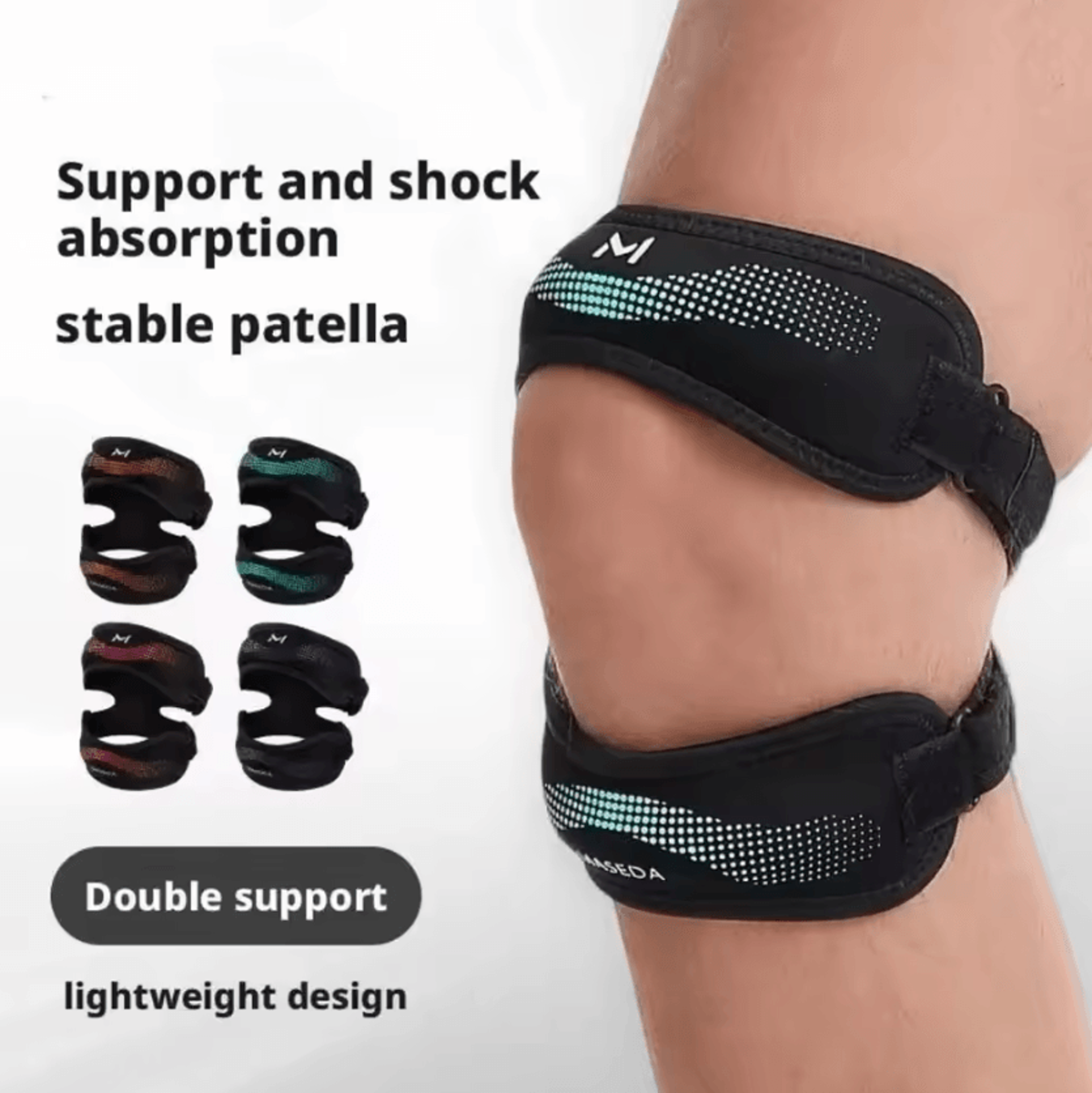 Adjustable Double Patellar Knee Strap Breathable Knee Support Brace With Dual Compression Bands 0