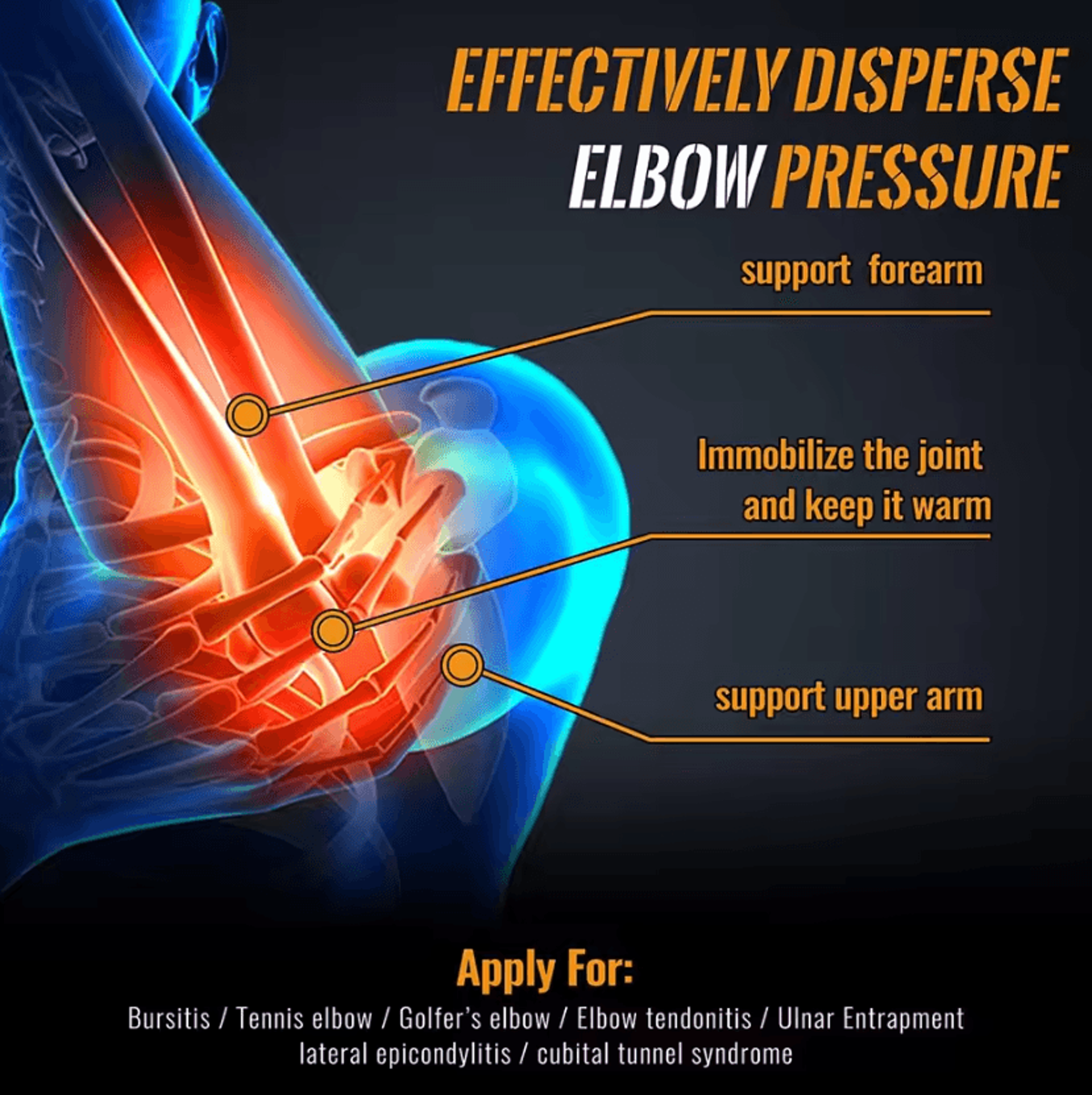 Copper Elbow Compression Sleeve Adjustable Elbow Brace For Sports Weightlifting  Everyday Support 3
