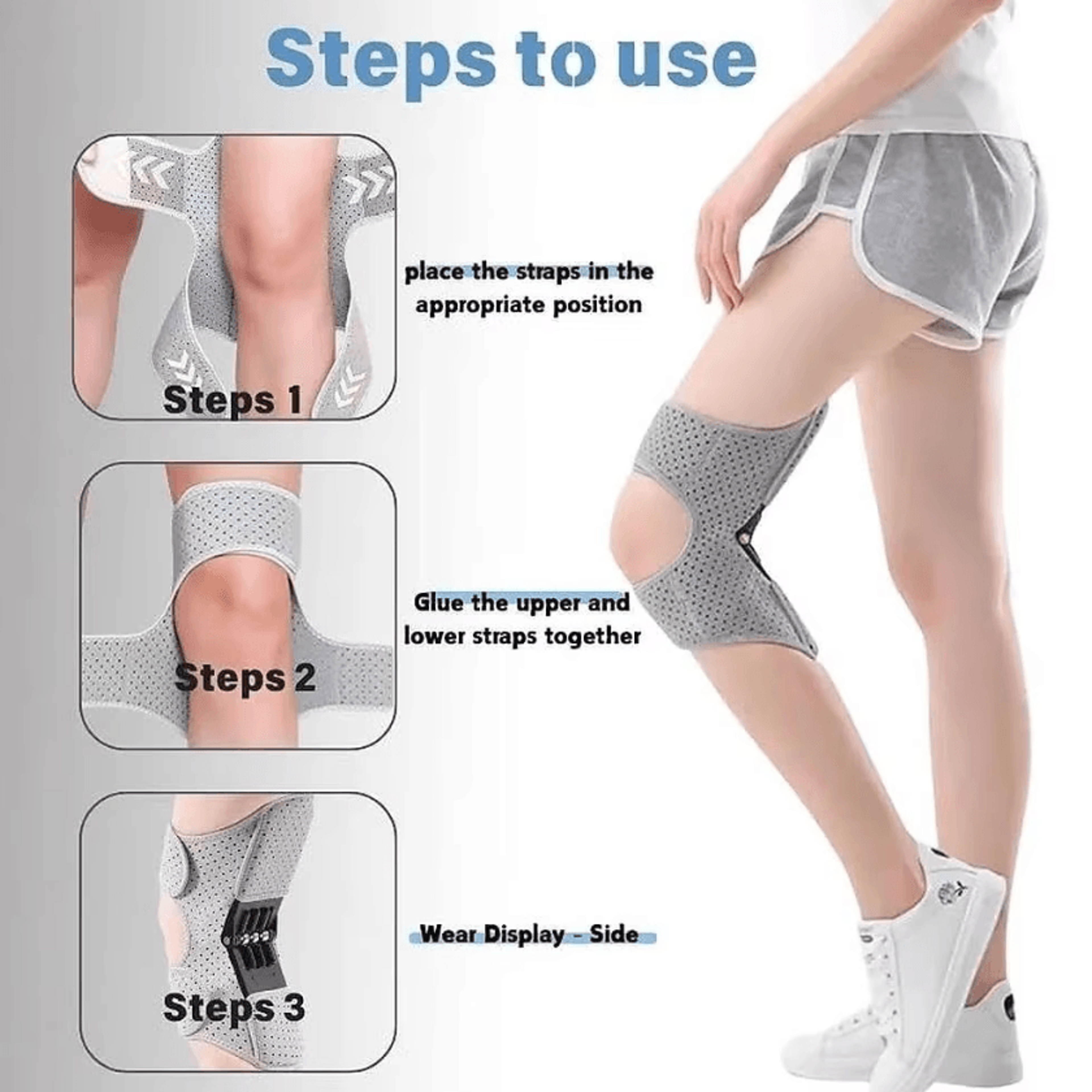 Ergonomic Knee Stabilizer Brace With Spring Support Adjustable Knee Joint Support Pad 3