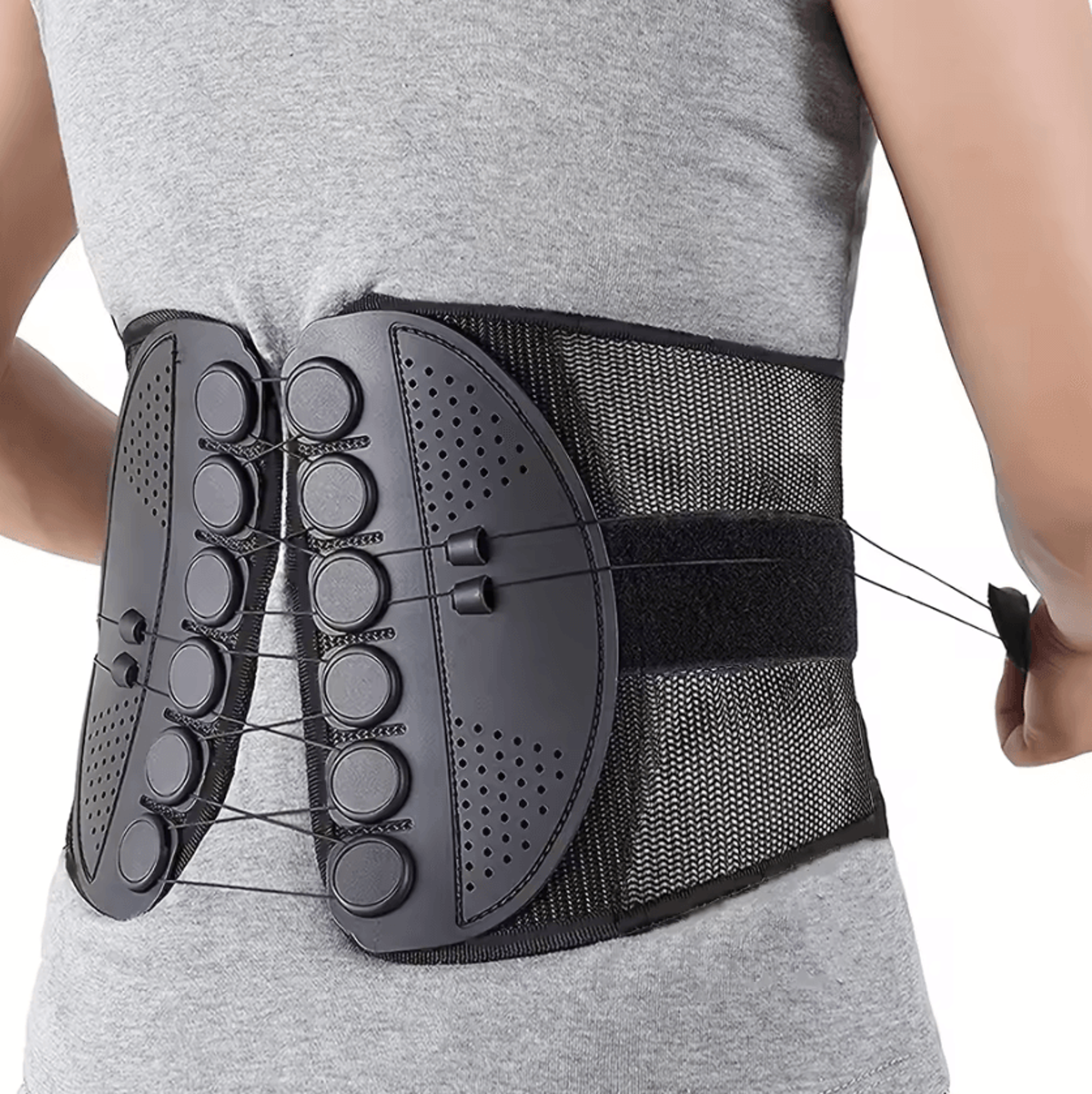Adjustable Sports Waist Support Belt With Breathable Mesh And Double Drawstring For Hiking Fitness  5