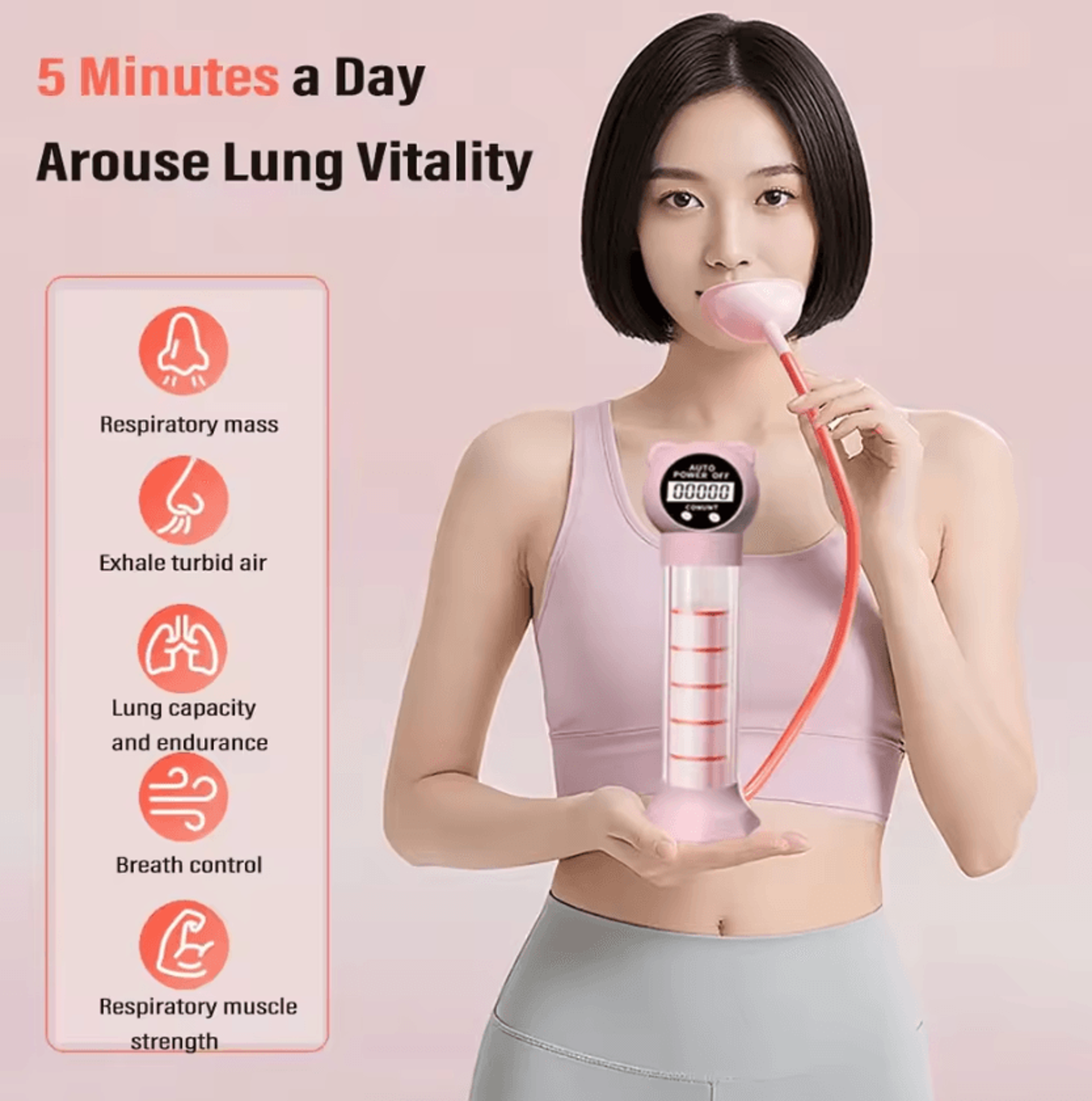 Portable Breathing Exercise Trainer For Lung Capacity And Core Strength 0