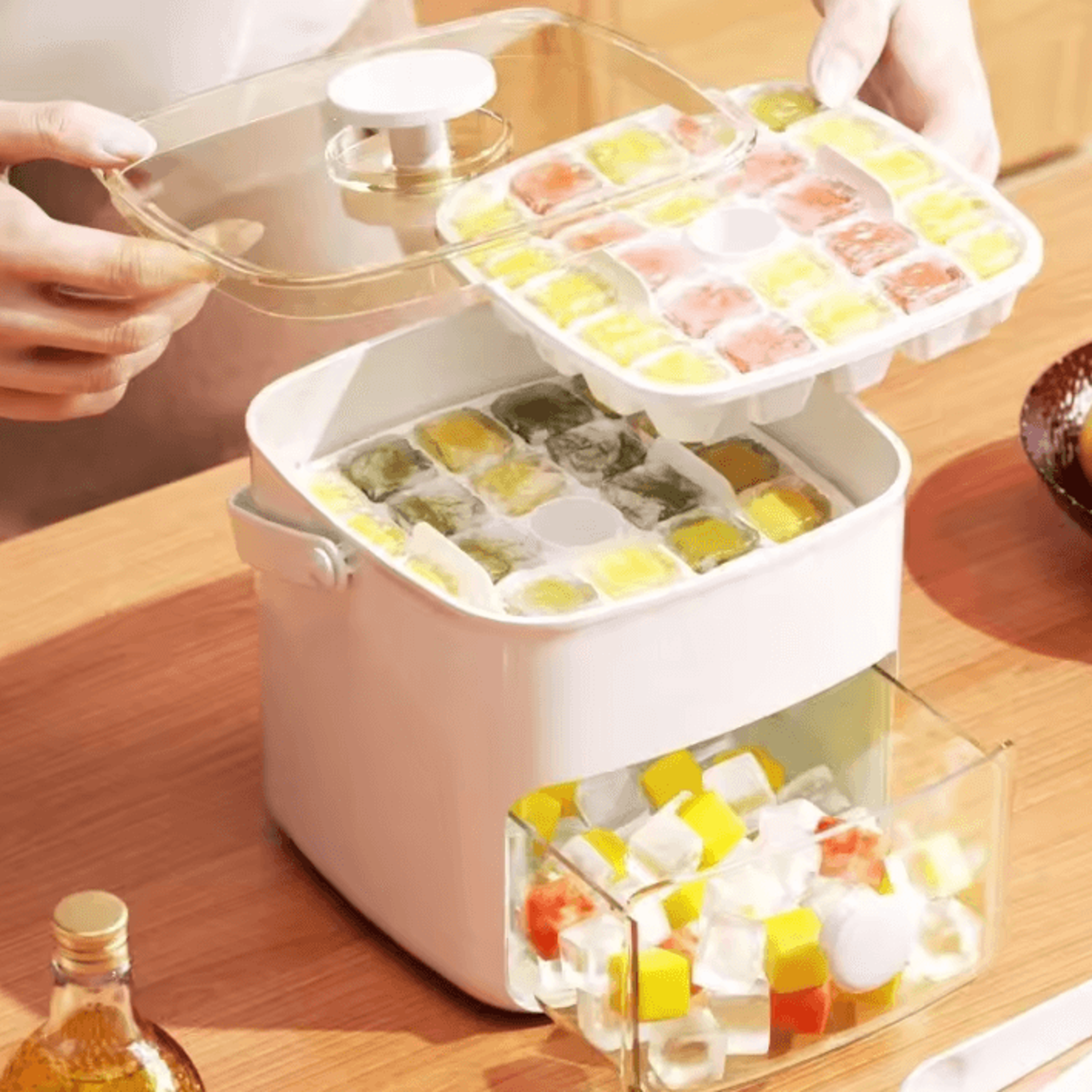 48 Grid Ice Cube Tray With Storage Bin And Easy Release Design 0