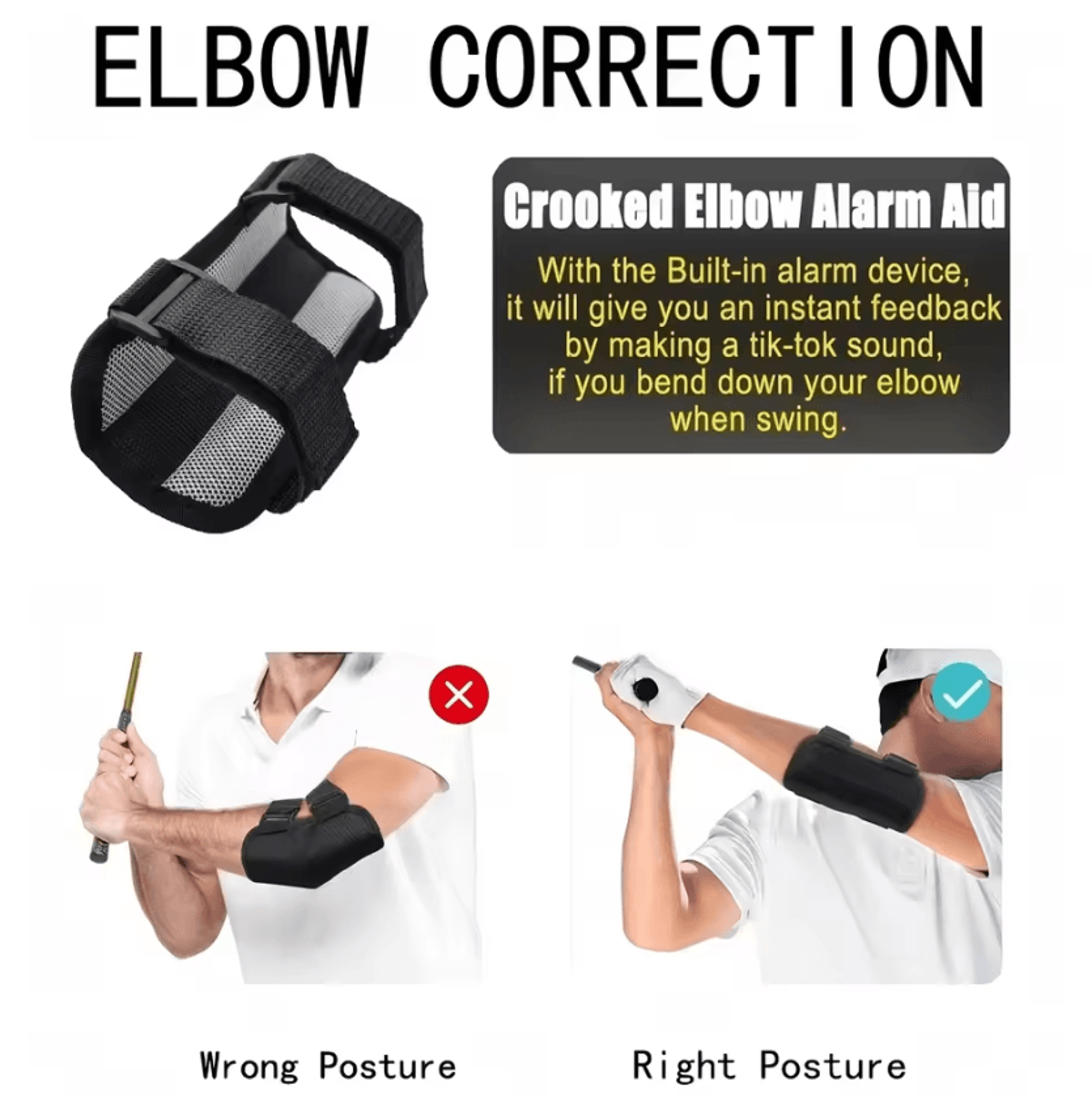 Golf Swing Trainer Elbow Brace Straight Arm Training Aid For Better Swing Mechanics 1