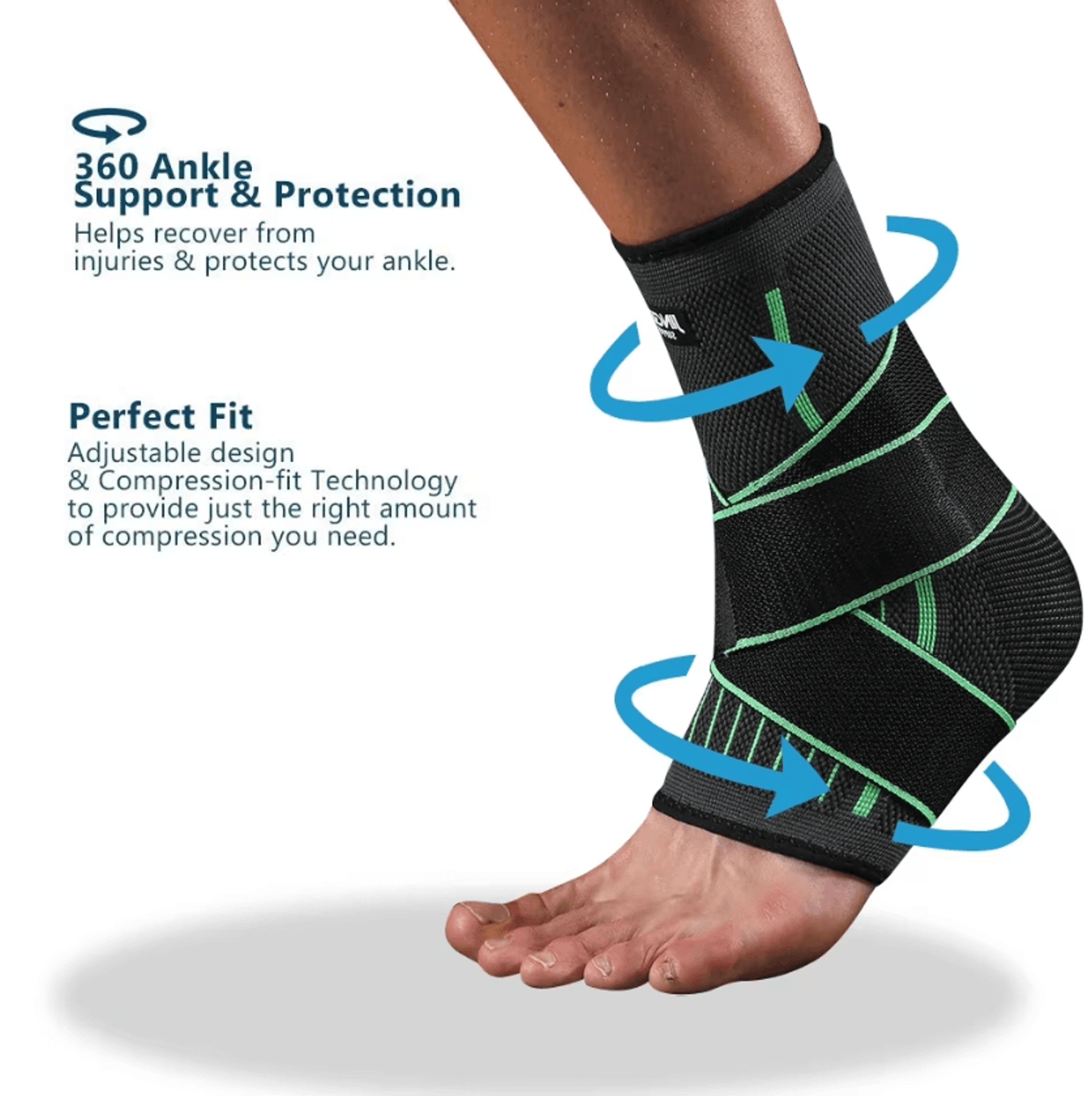 Adjustable Ankle Compression Brace With Support Strap For Running And Daily Recovery 1