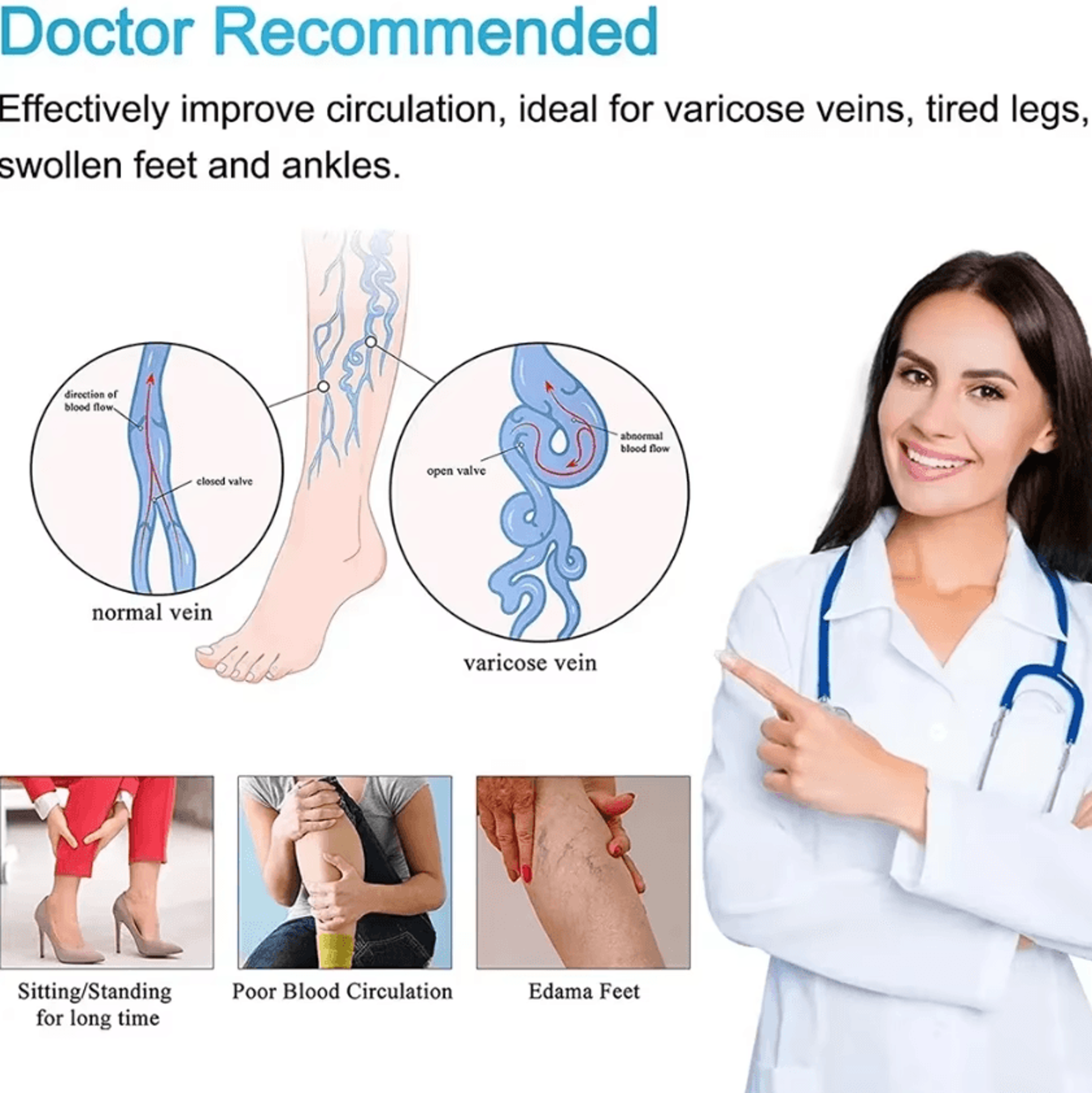 2032 MmHg Thigh High Compression Stockings Open Toe Support Socks For Women And Men 3