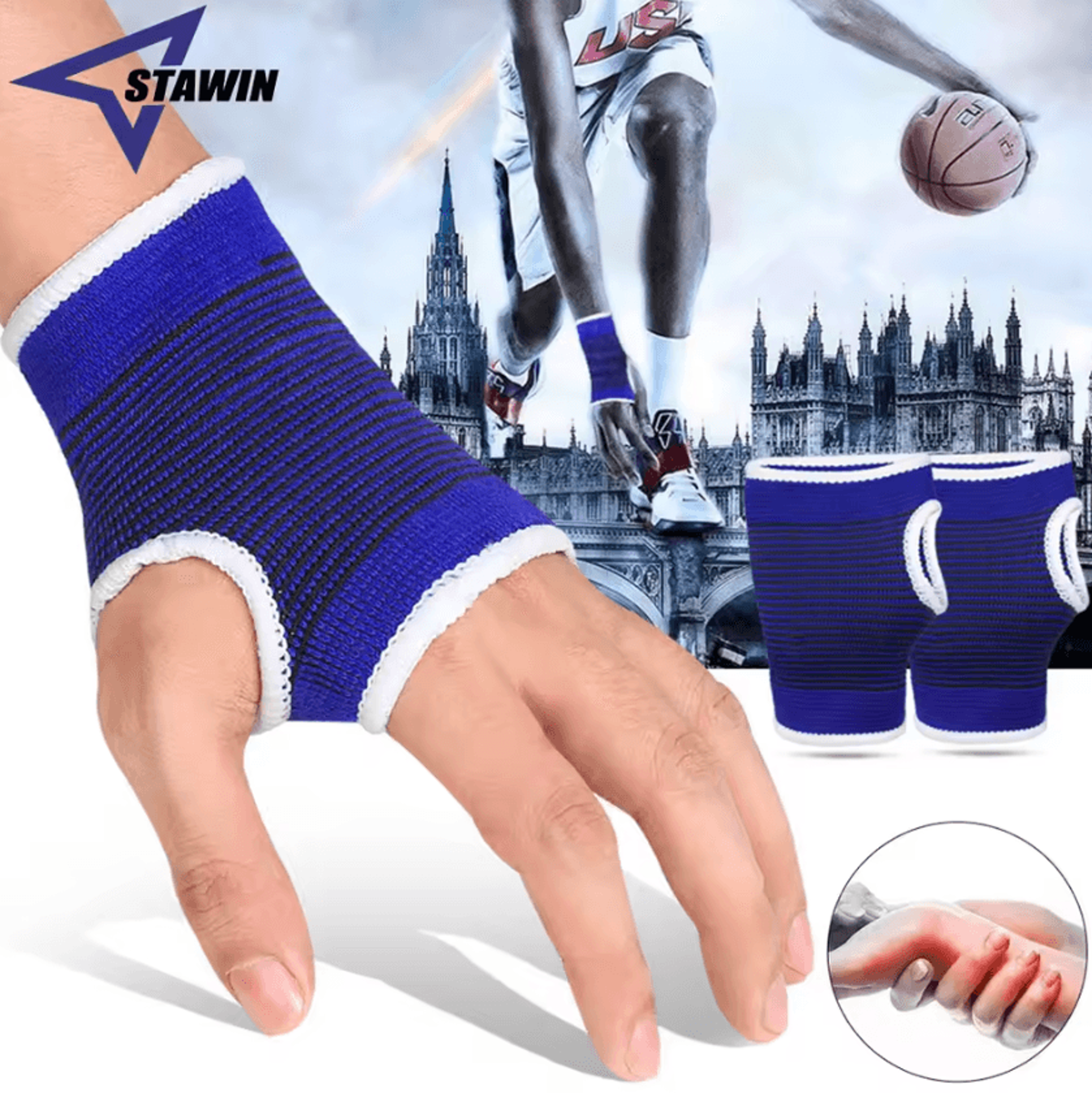 Adjustable Wrist Support Brace For Gym Workouts Carpal Tunnel And Tendonitis Relief 2 Pack 0