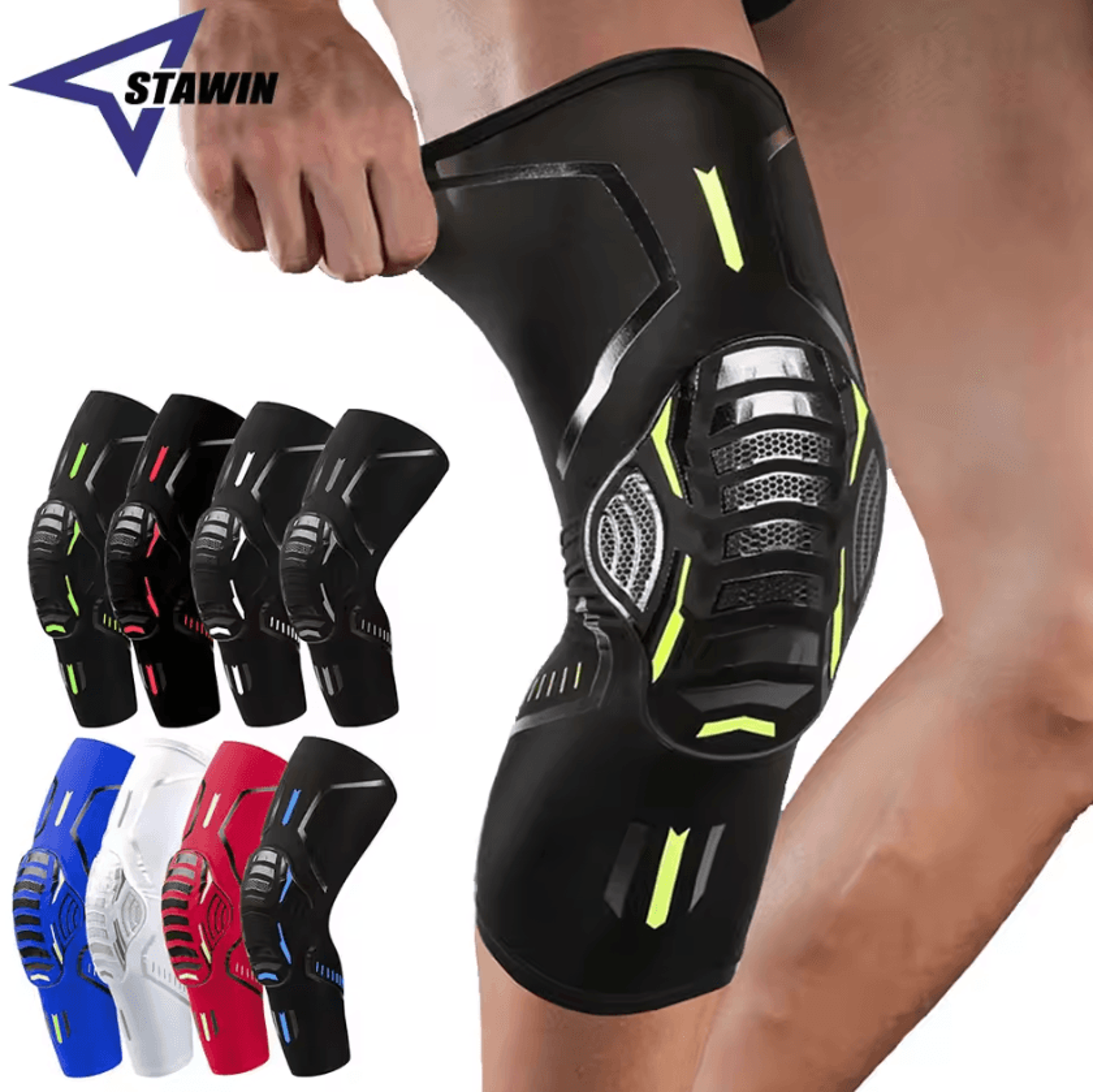 Compression Knee Sleeve With Shock Absorbing Support For Running Sports And Joint Stability 0
