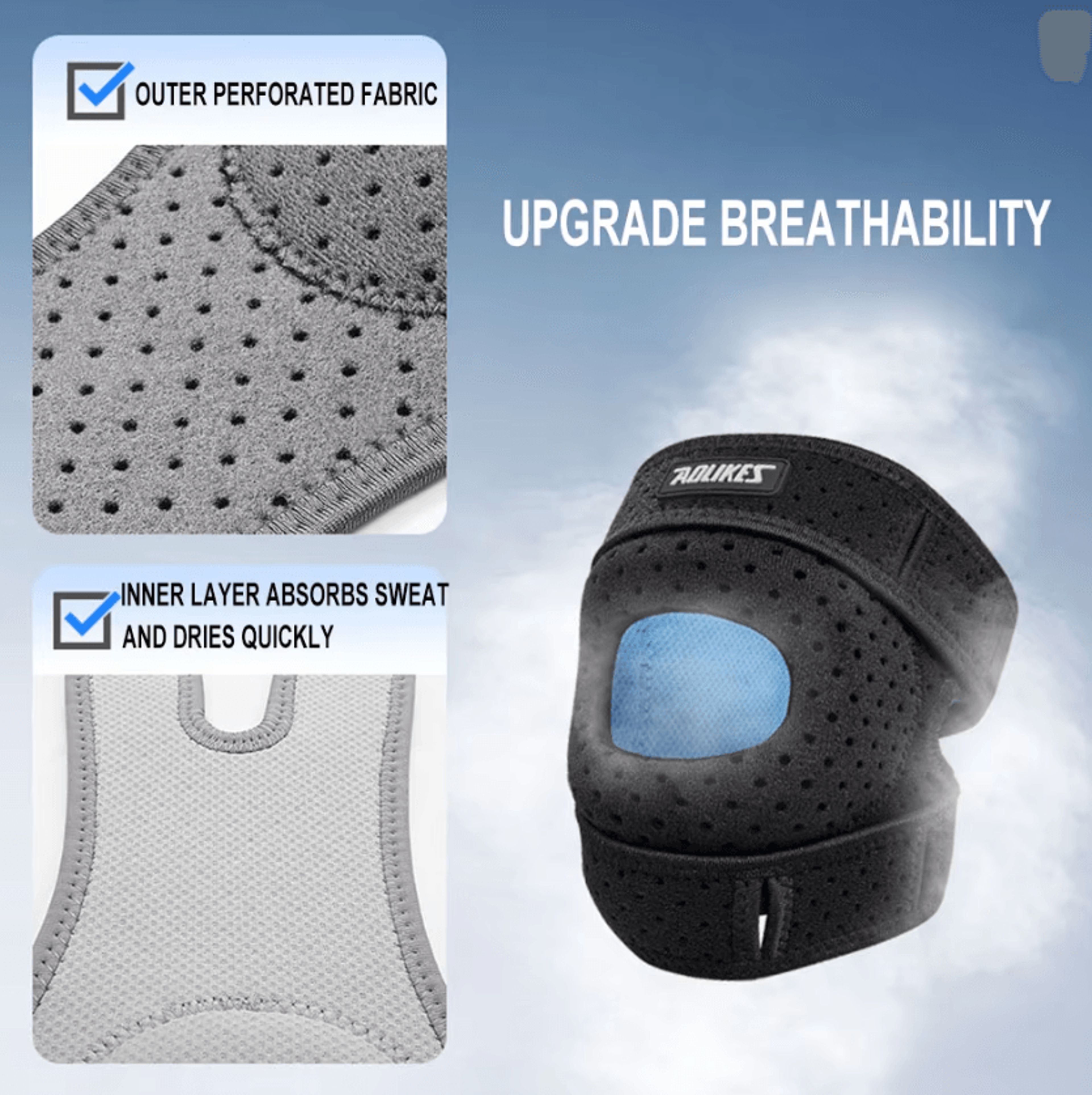 AOLIKES Patella Knee Brace Compression Sleeve For Sports And Everyday Knee Support 3