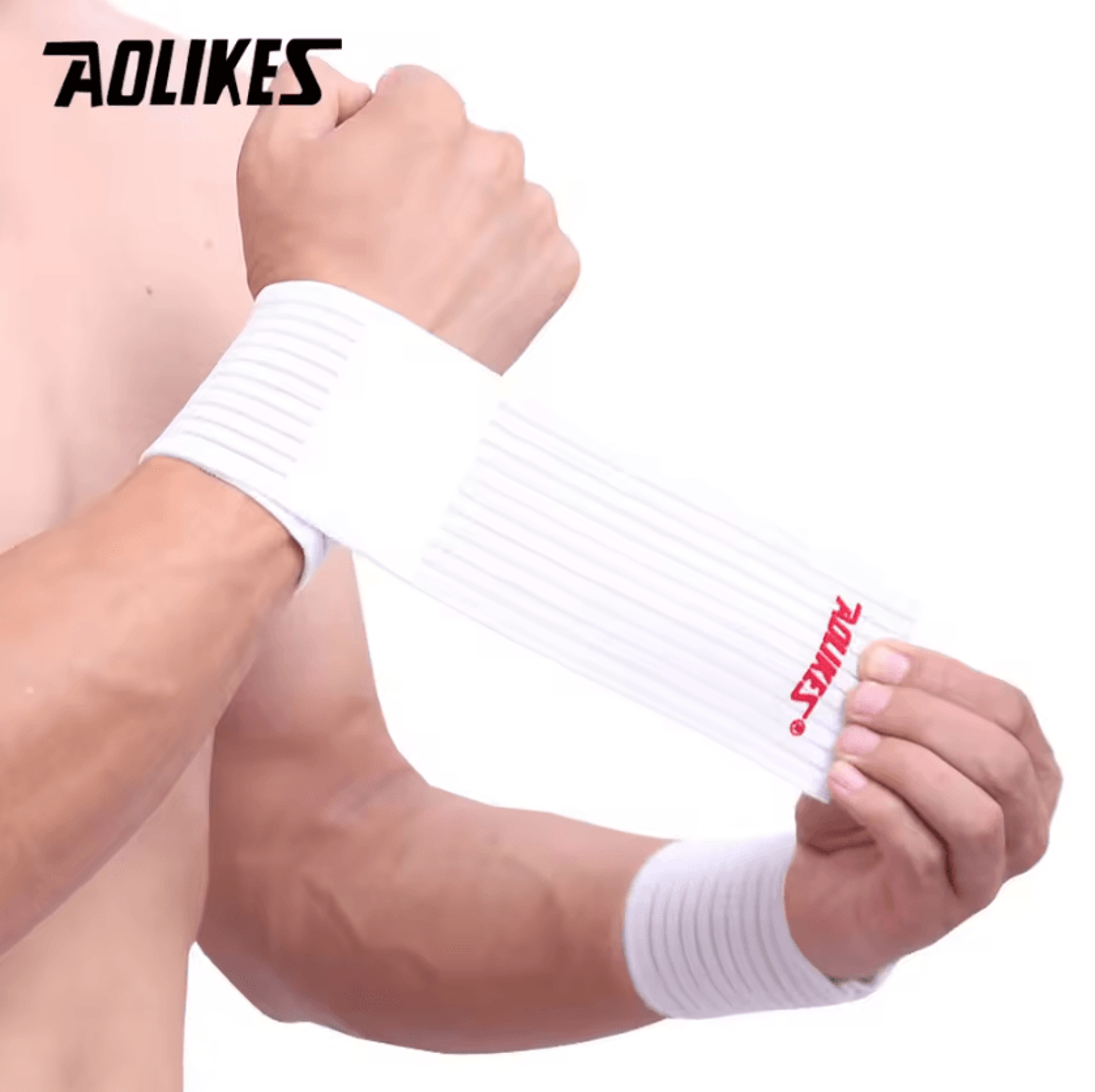 AOLIKES Cotton Elastic Wrist Wrap For Gym Training Sports And Everyday Support 3