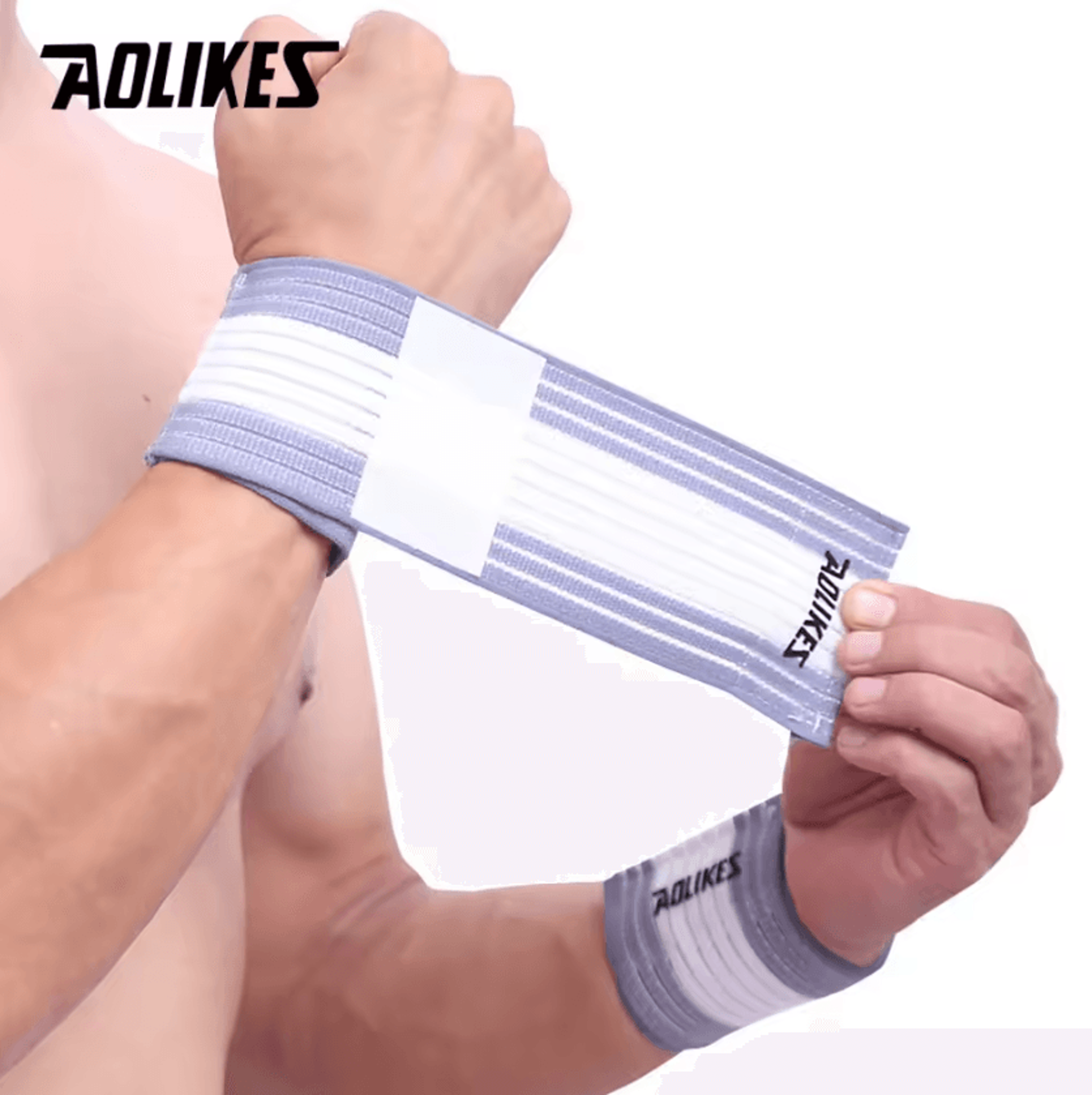 AOLIKES Cotton Elastic Wrist Wrap For Gym Training Sports And Everyday Support 7