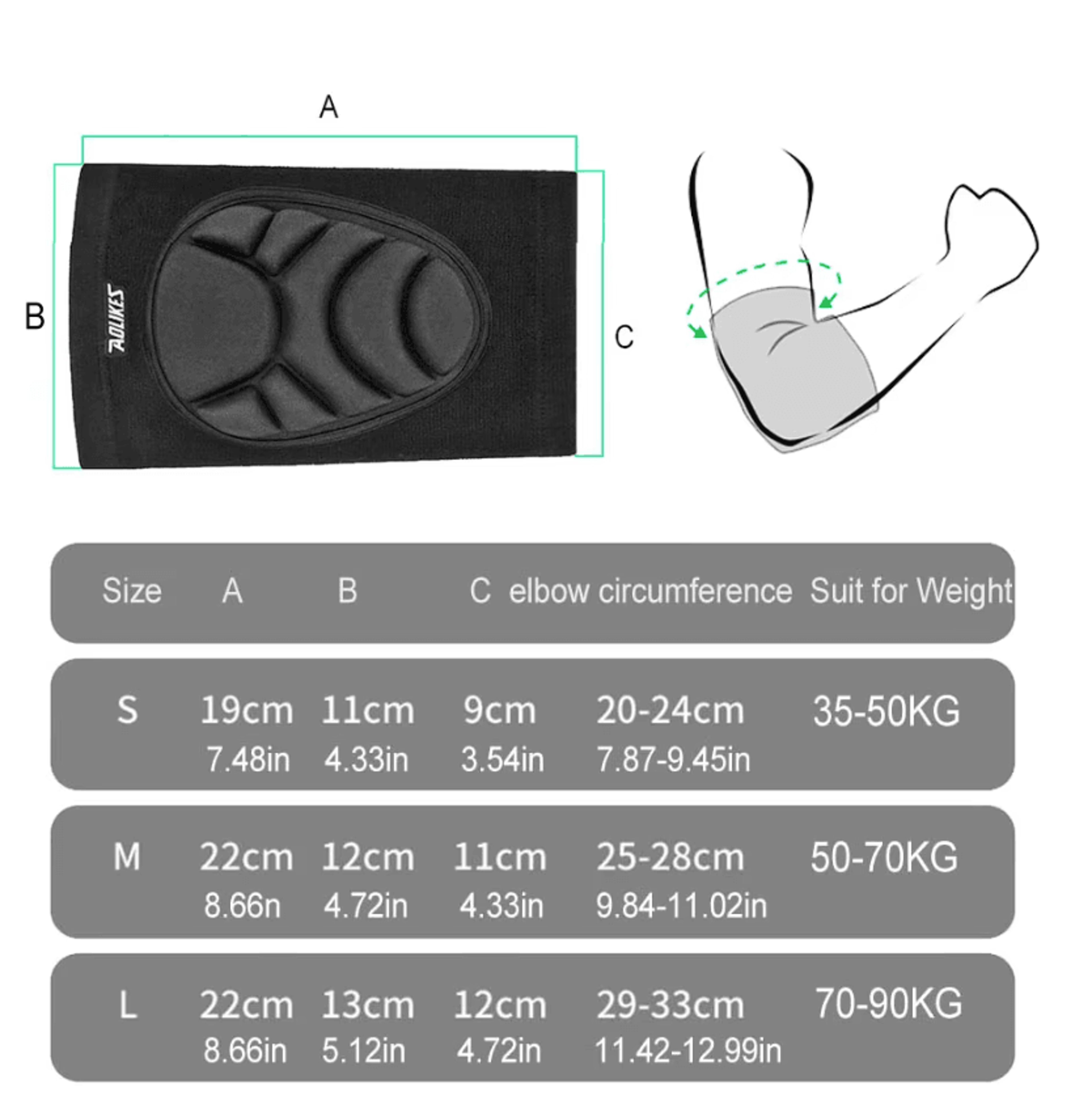 AOLIKES Foam Elbow Pads For Volleyball Skating Cycling And Impact Protection 1
