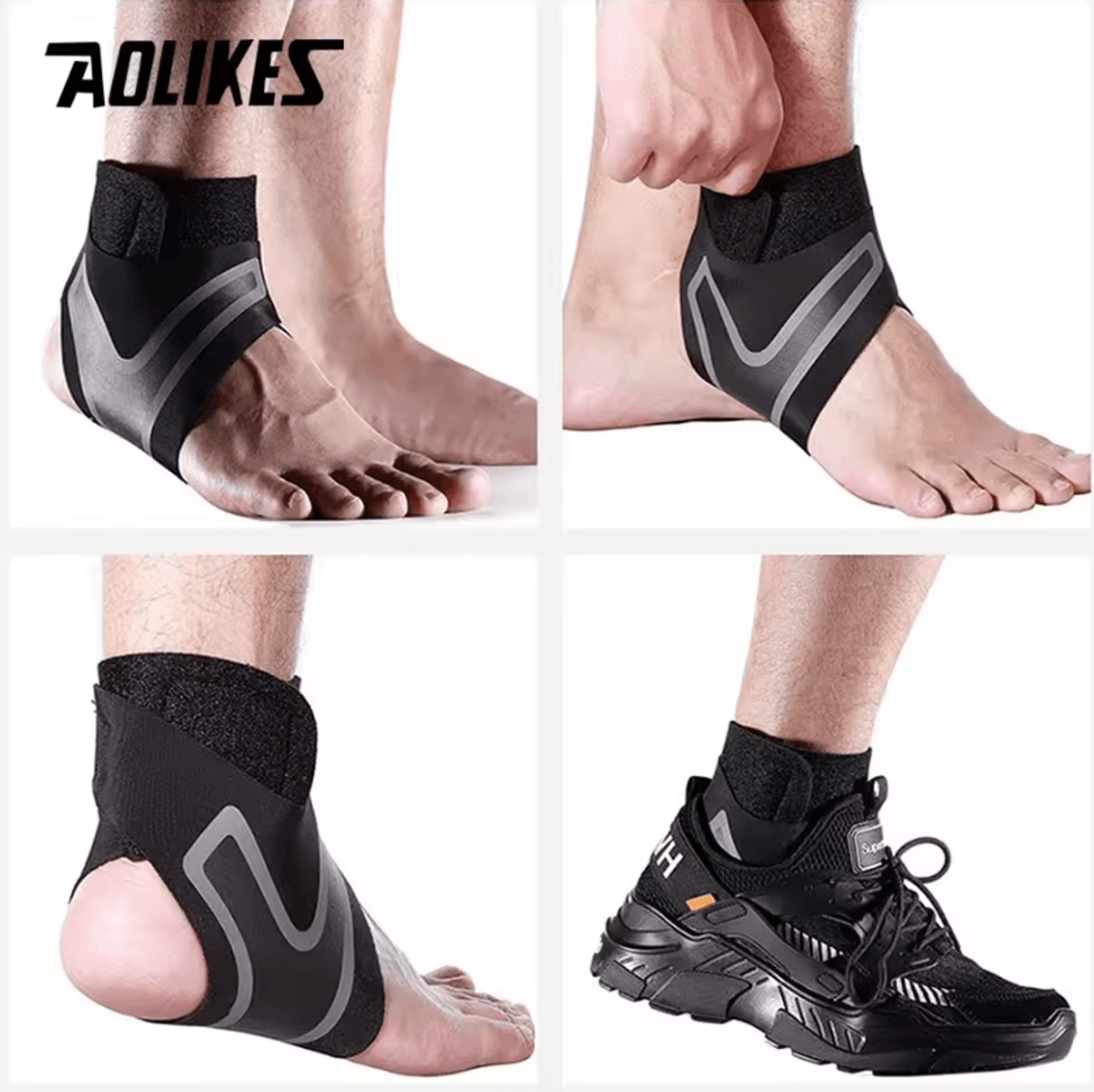 AOLIKES Adjustable Ankle Support Brace For Sports Fitness And Everyday Stability 3
