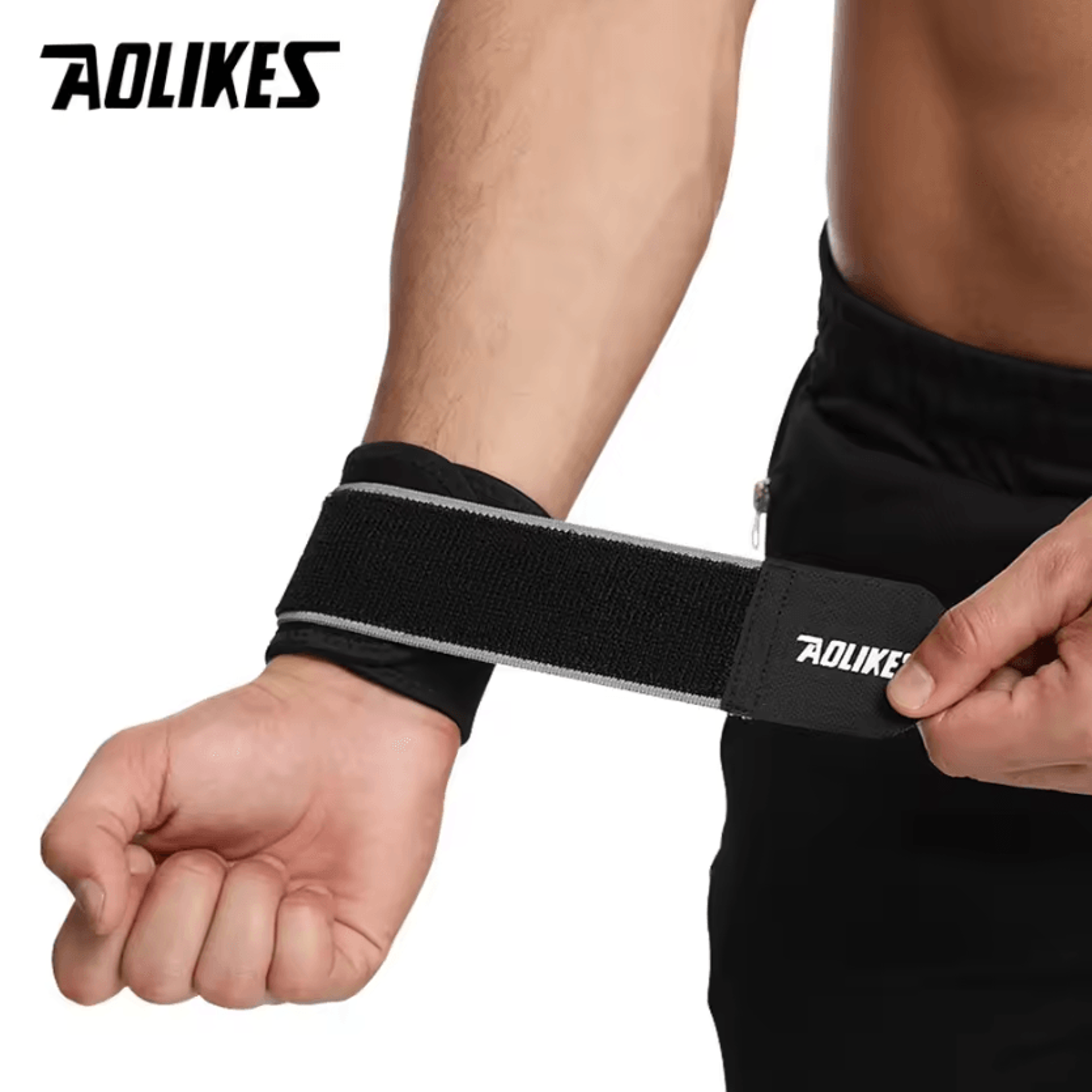 AOLIKES Wrist Brace Adjustable Wrist Support Wrap For Gym Weightlifting Sports  Daily Wrist Protect 1