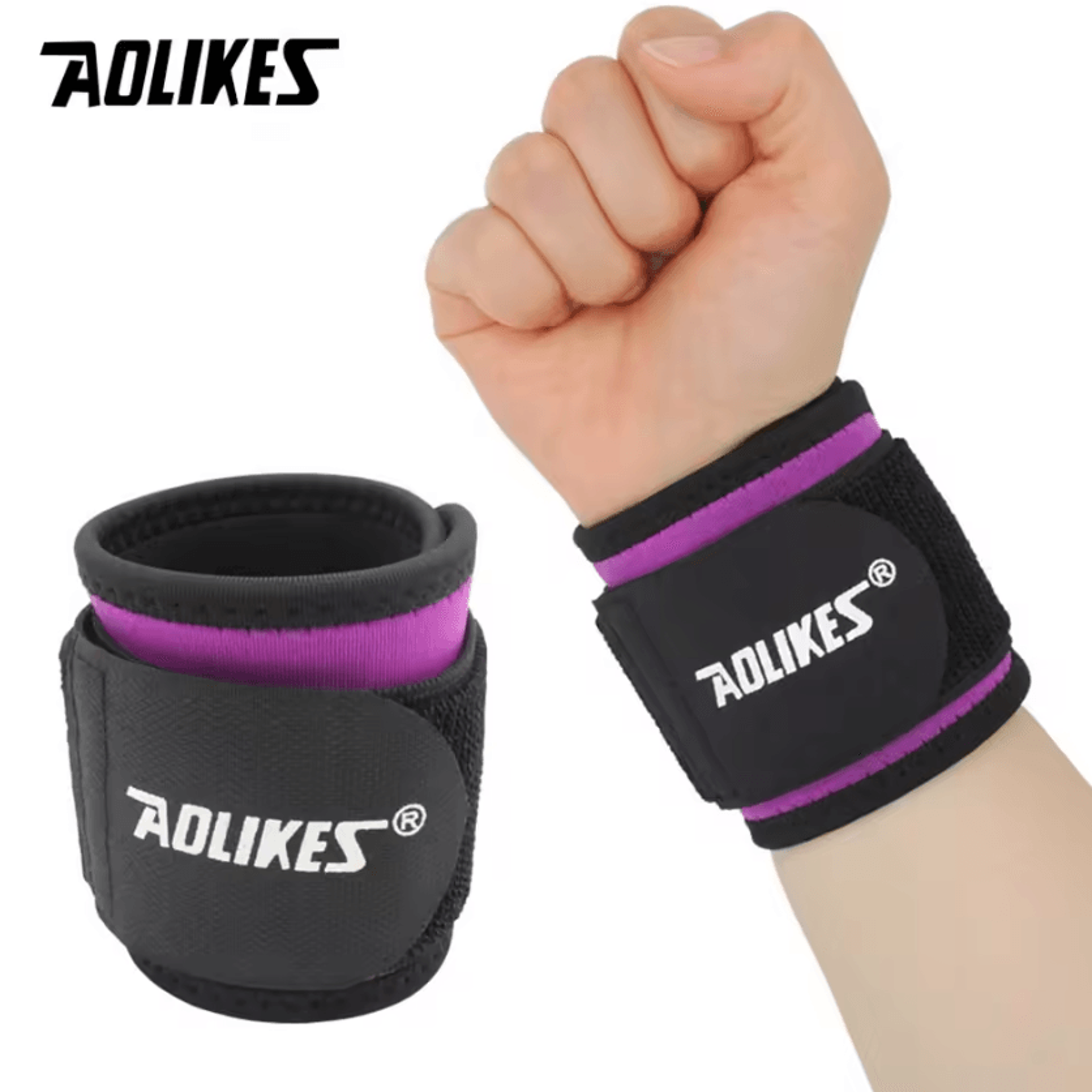 AOLIKES Wrist Compression Strap Adjustable Wrist Brace For Weightlifting Fitness  Daily Support 6