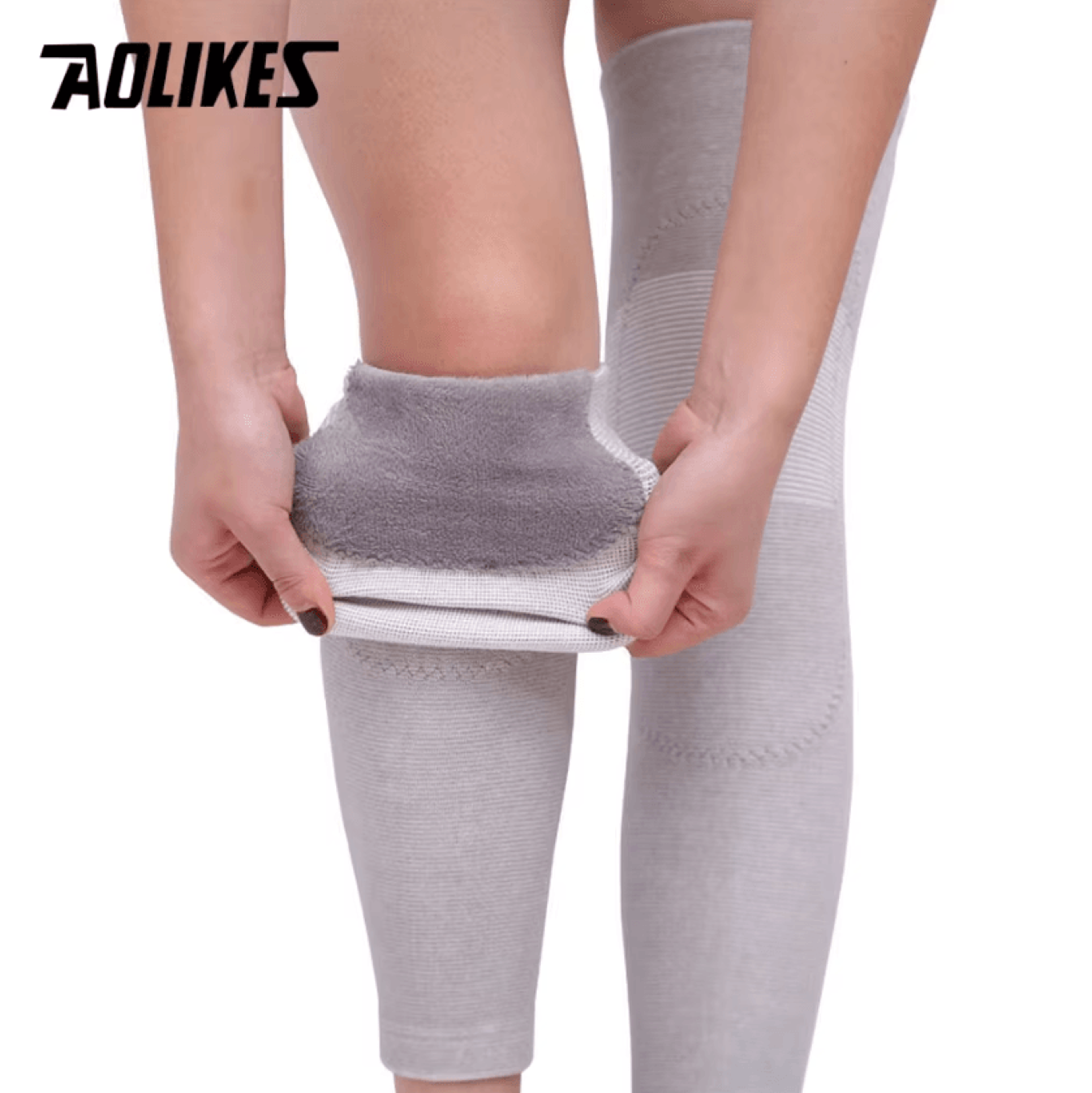 AOLIKES Long Knee Compression Sleeves Elastic Knee Support Sleeves For Sports Outdoor Activities  E 0